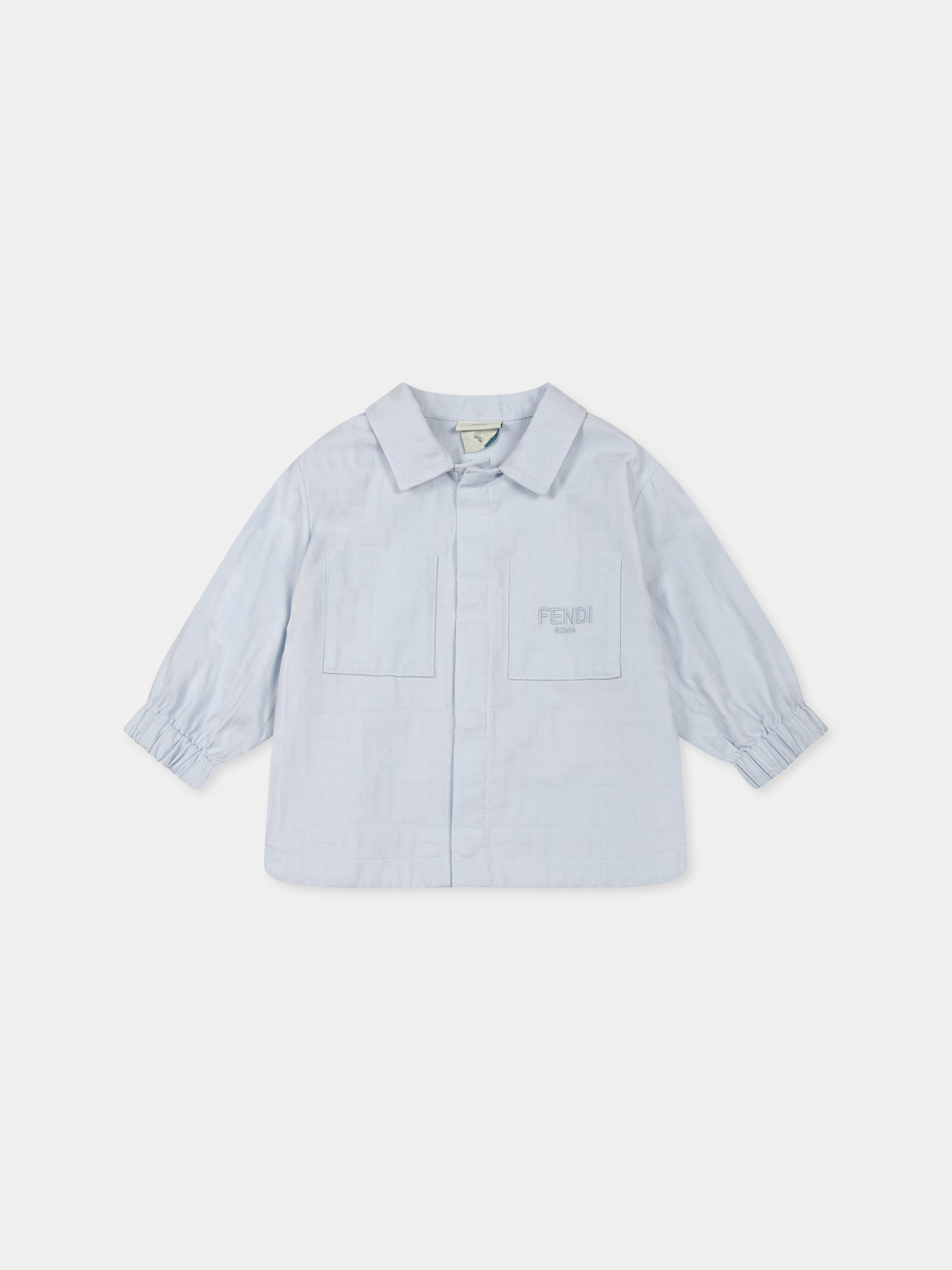 Light blue jacket for baby boy with FF