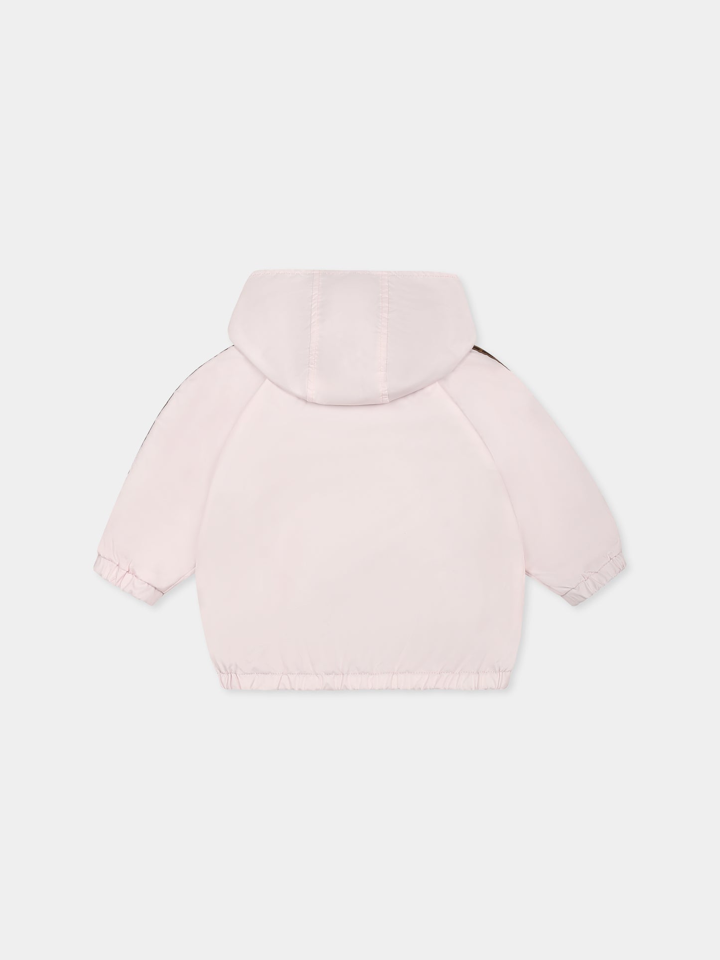 Giacca a vento rosa per neonata con FF,Fendi Kids,BUA037 AS56 F1QYC
