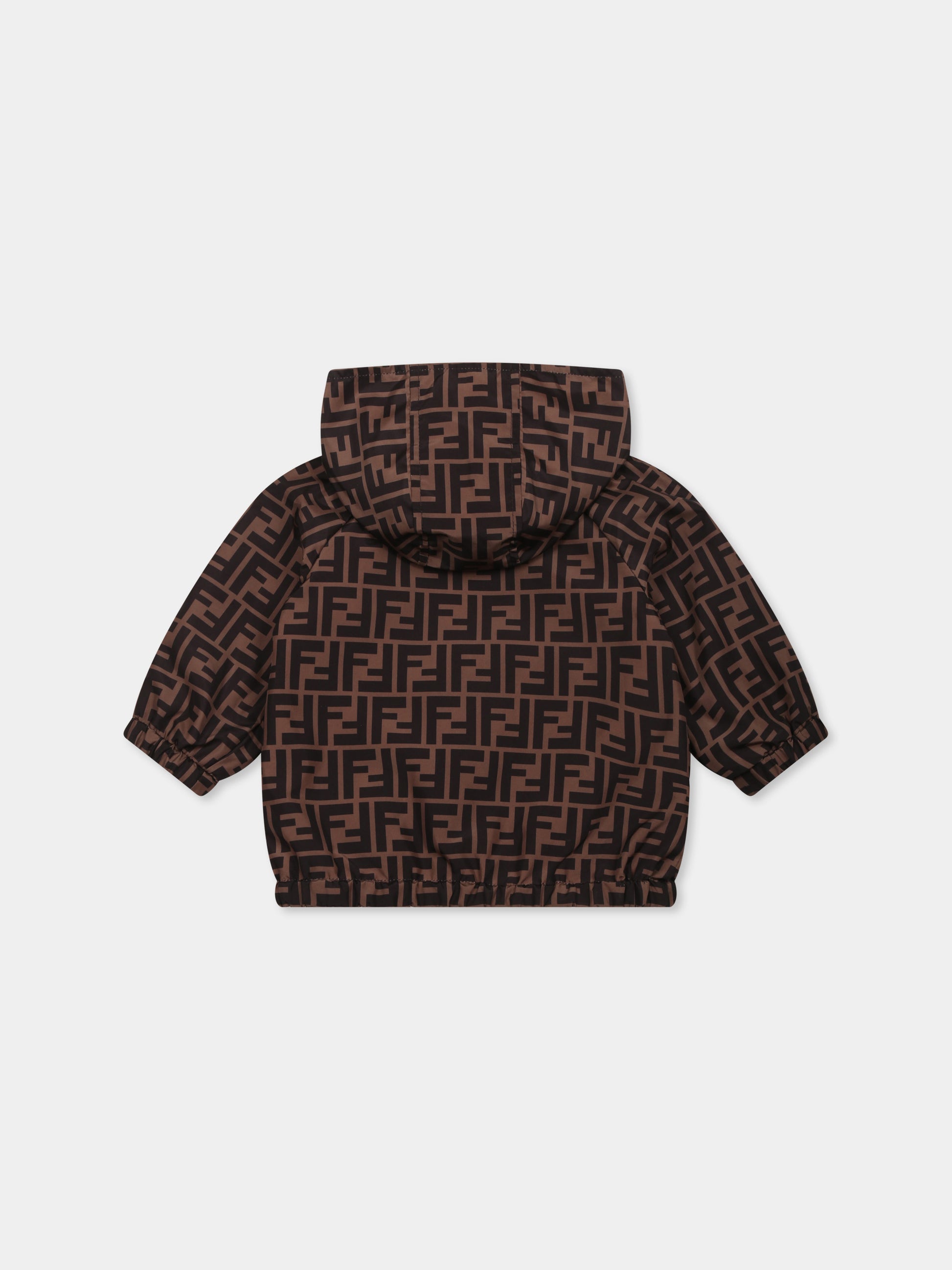 Giacca a vento rosa per neonata con FF,Fendi Kids,BUA037 AS56 F1QYC