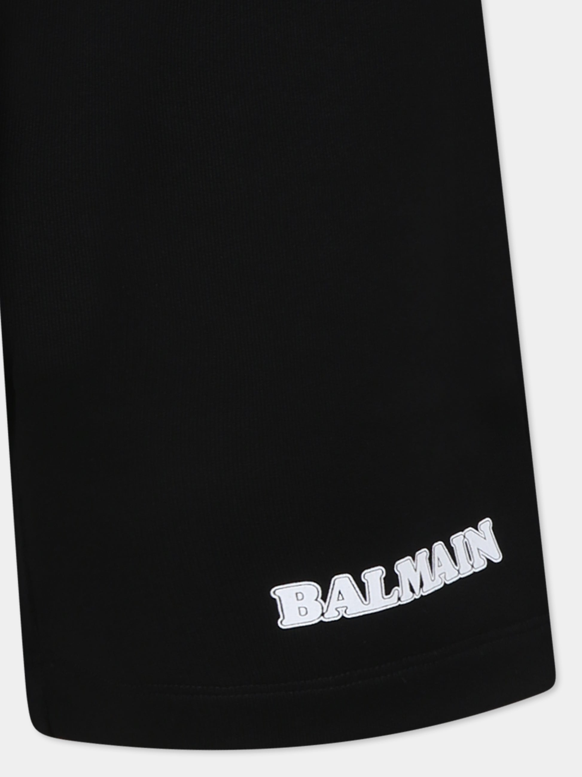 Shorts neri per bambino con logo,Balmain Kids,BU6Q39 Z1869 930BV