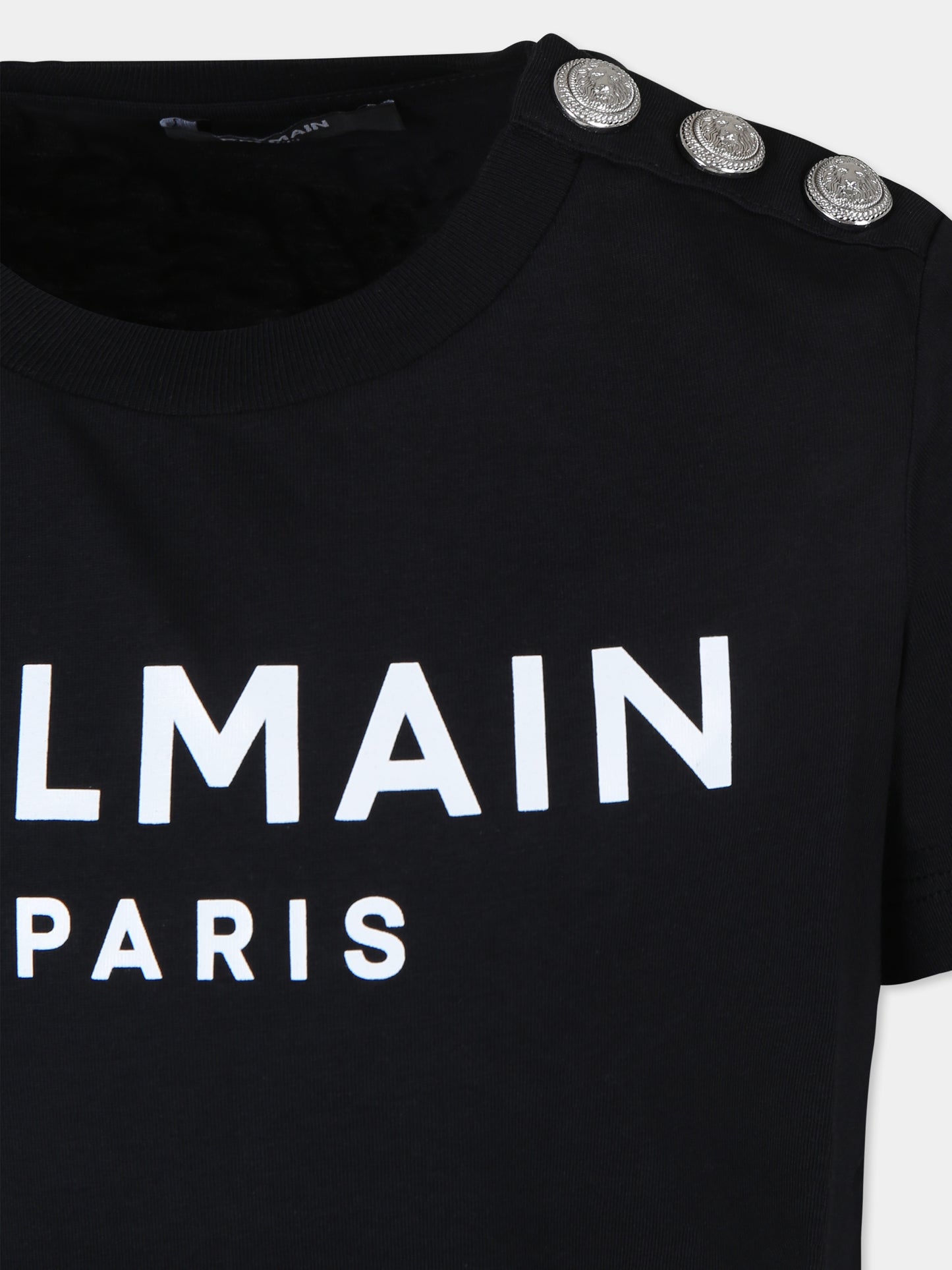 T-shirt bianca per bambini con logo,Balmain Kids,BU8P21 Z1751 930BC