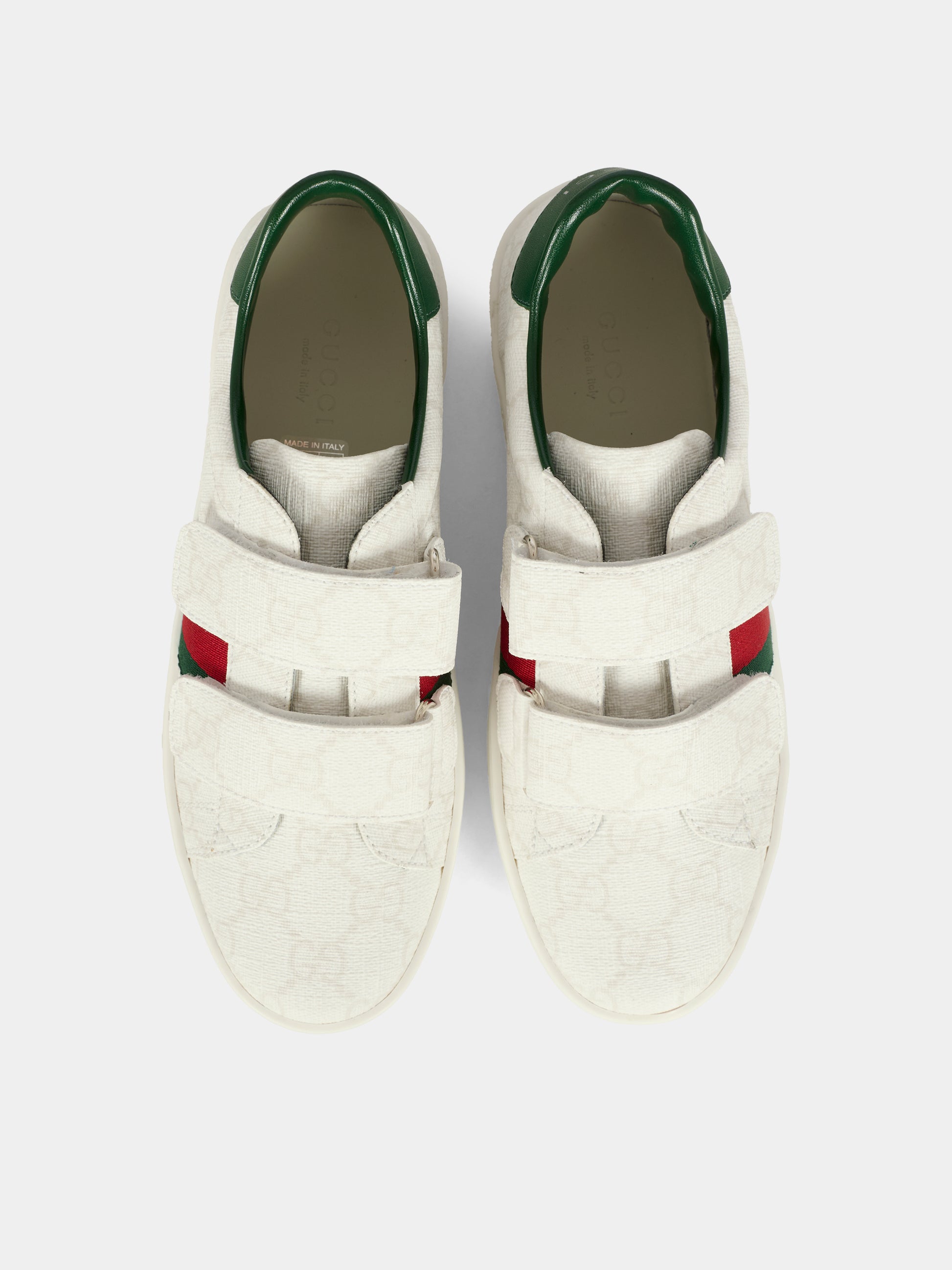 Sneakers Ace bianche per bambini con dettaglio Web,Gucci Kids,463091 FAEG6 9048