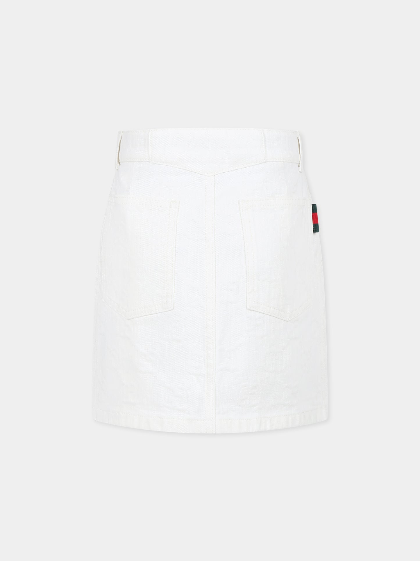 White skirt for girl with Web detail