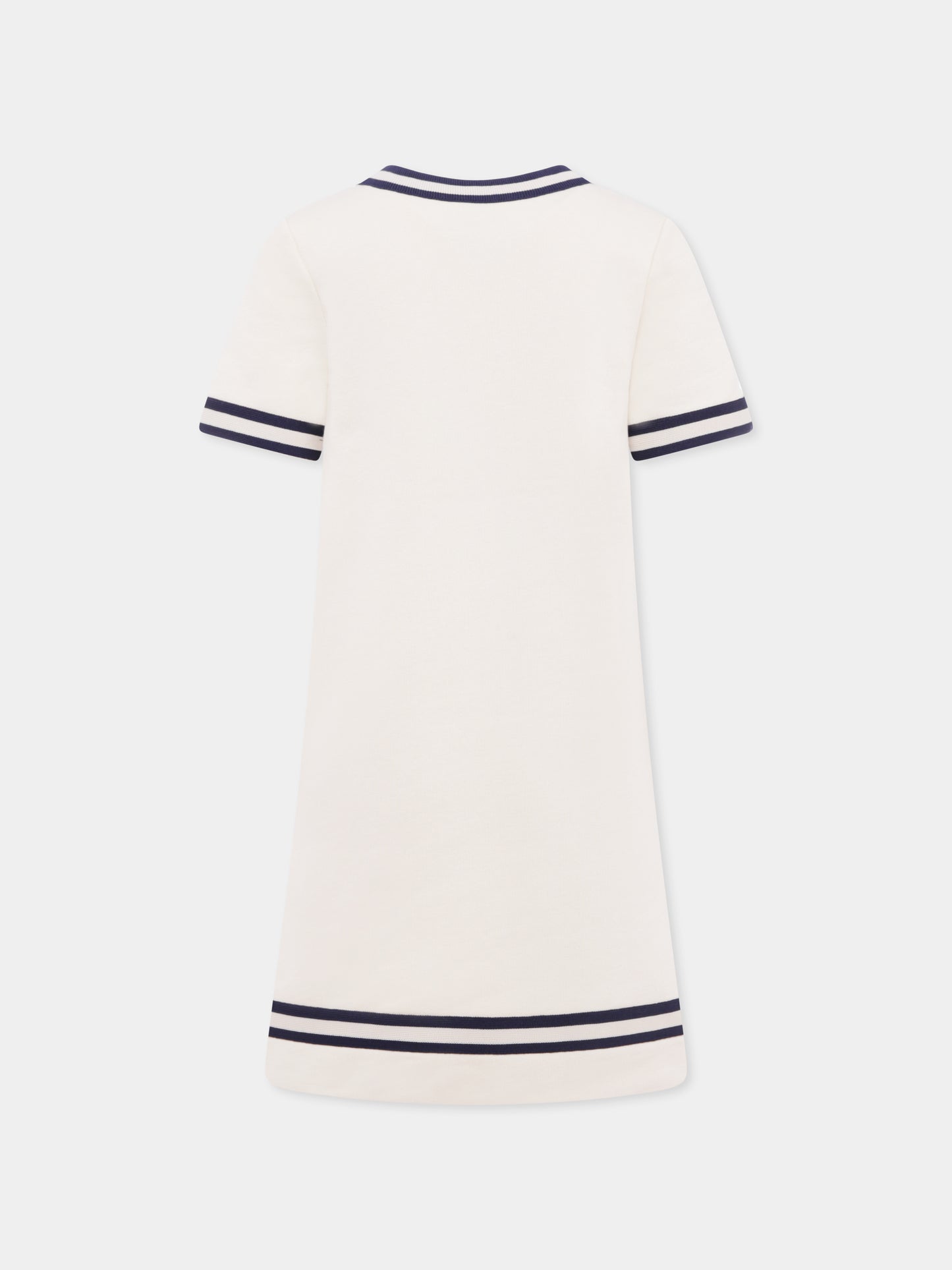 Ivory dress for girl with horsebit