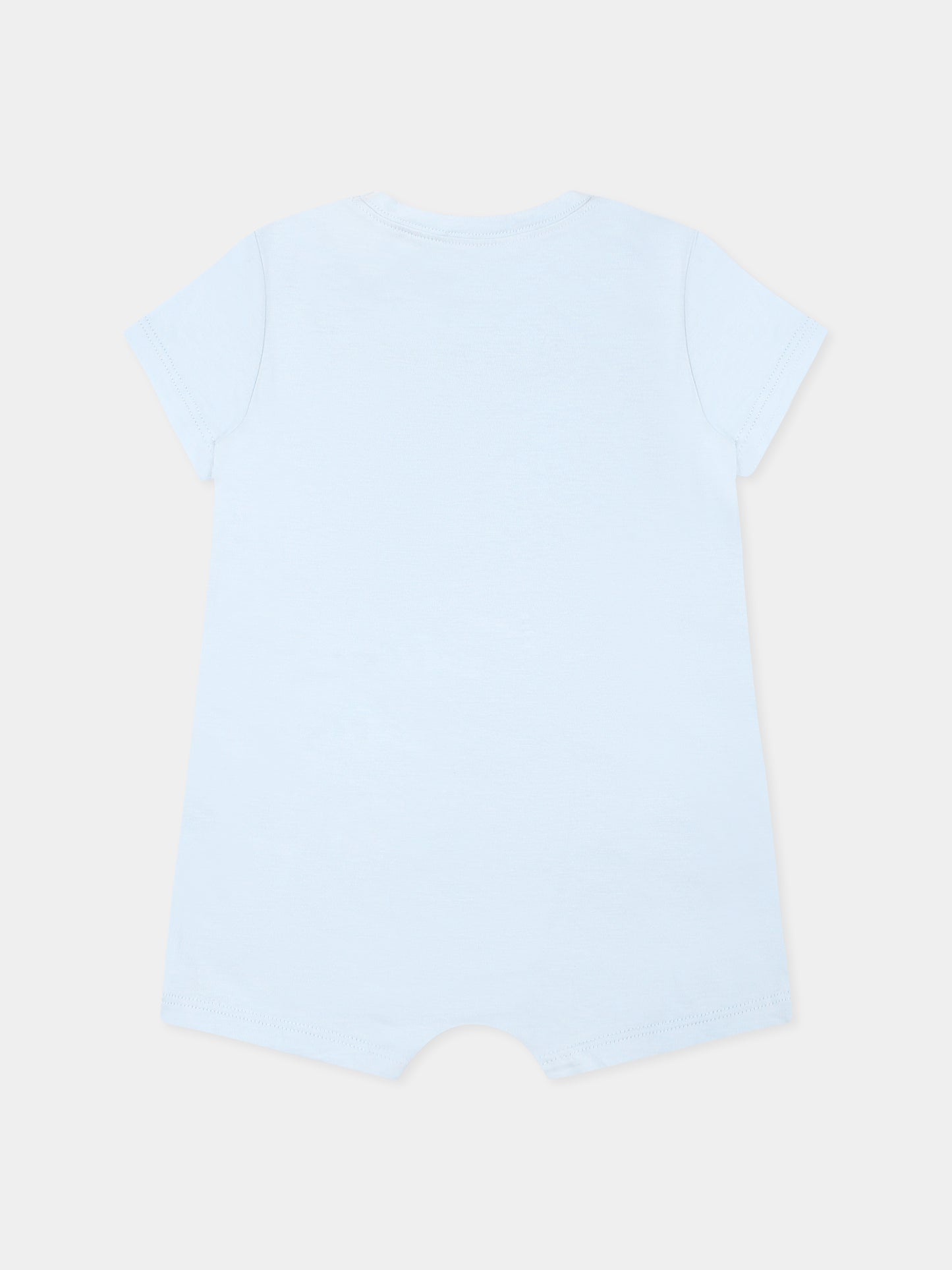 Light blue romper set for baby boy with logo