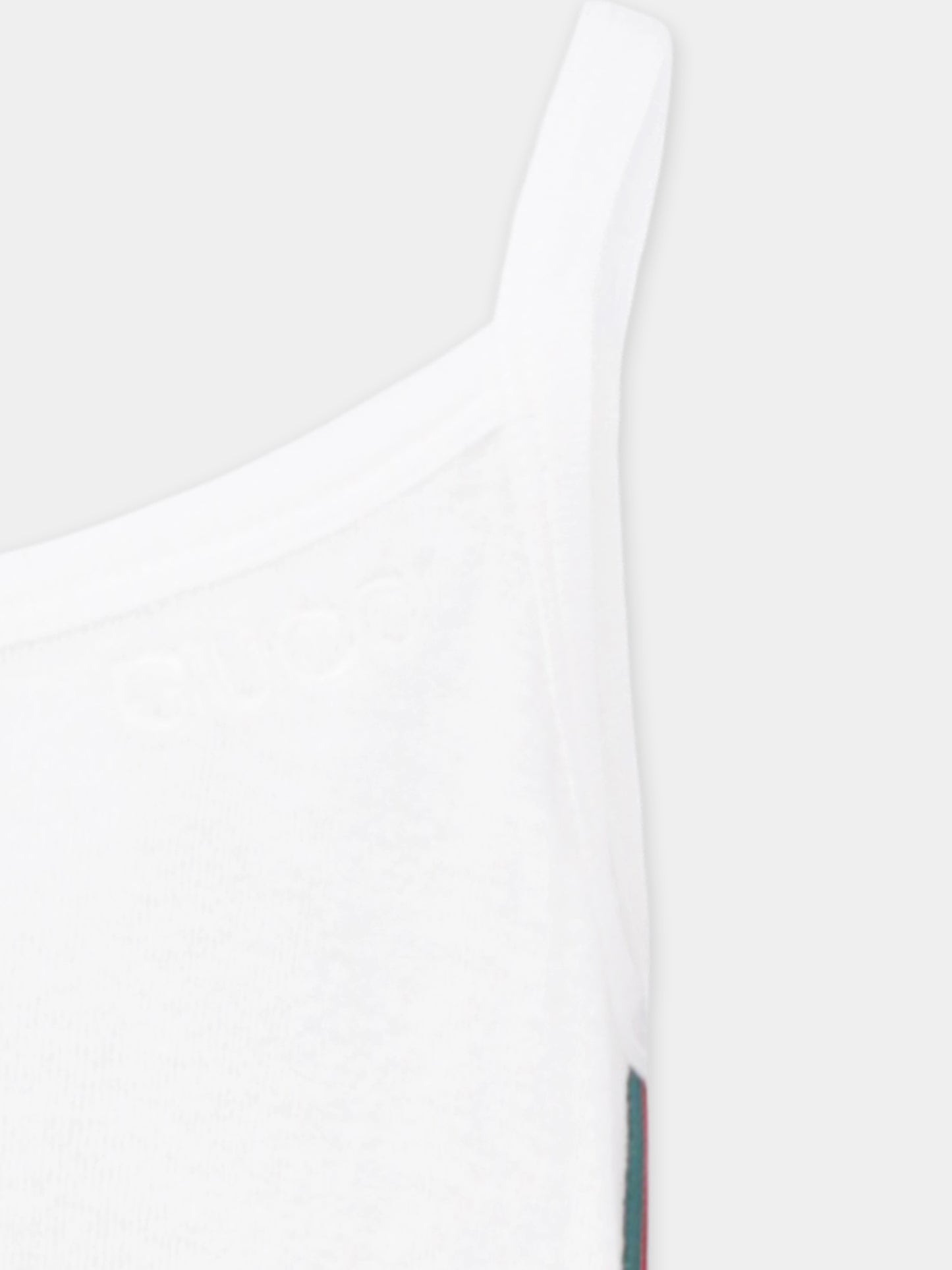 Jumpsuit bianca per bambina con dettaglioWeb,Gucci Kids,808682 XJGZ4 9692