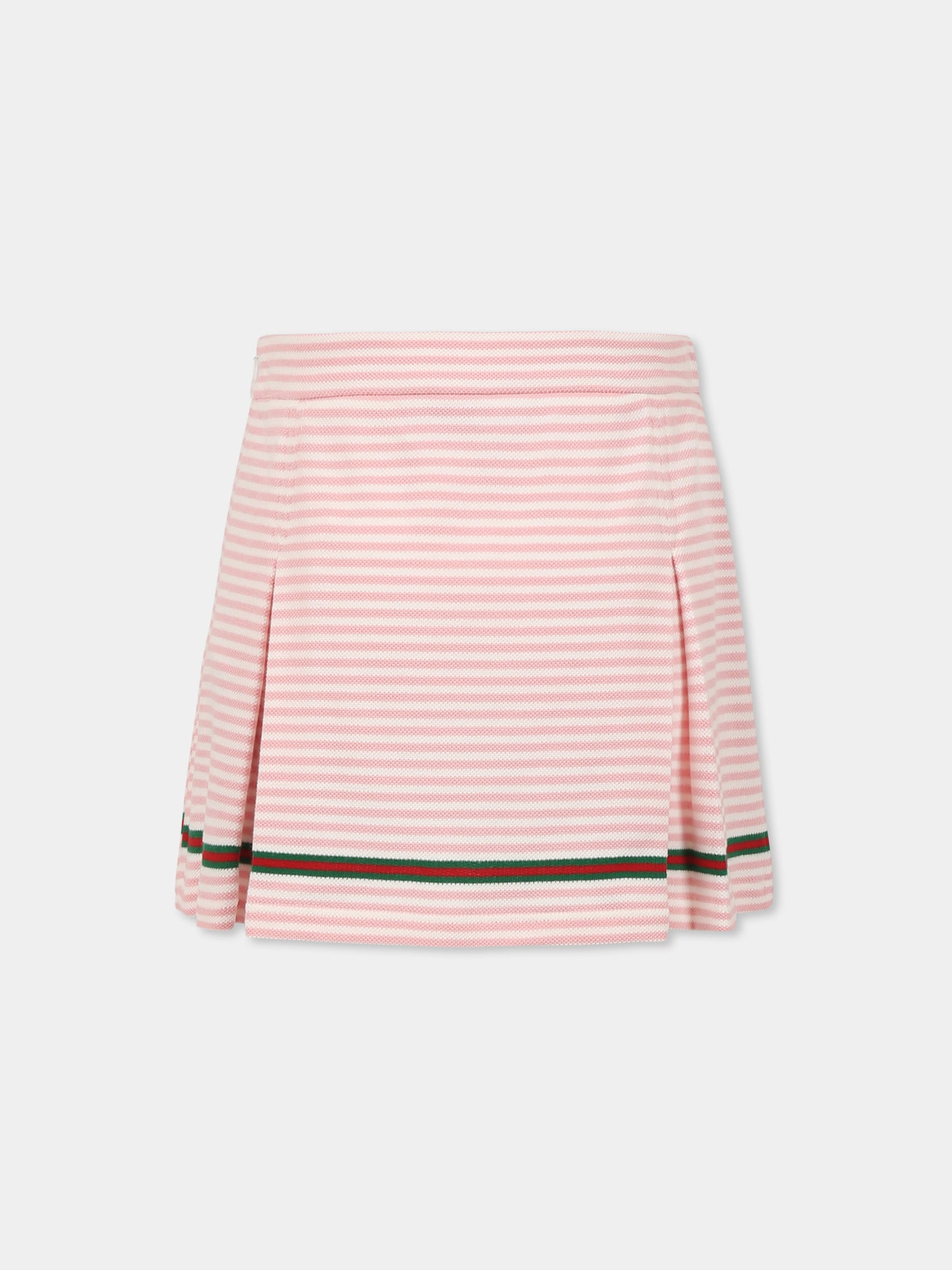 Gonna rosa per bambina con dettaglio Web,Gucci Kids,812433 XJGZ2 9025