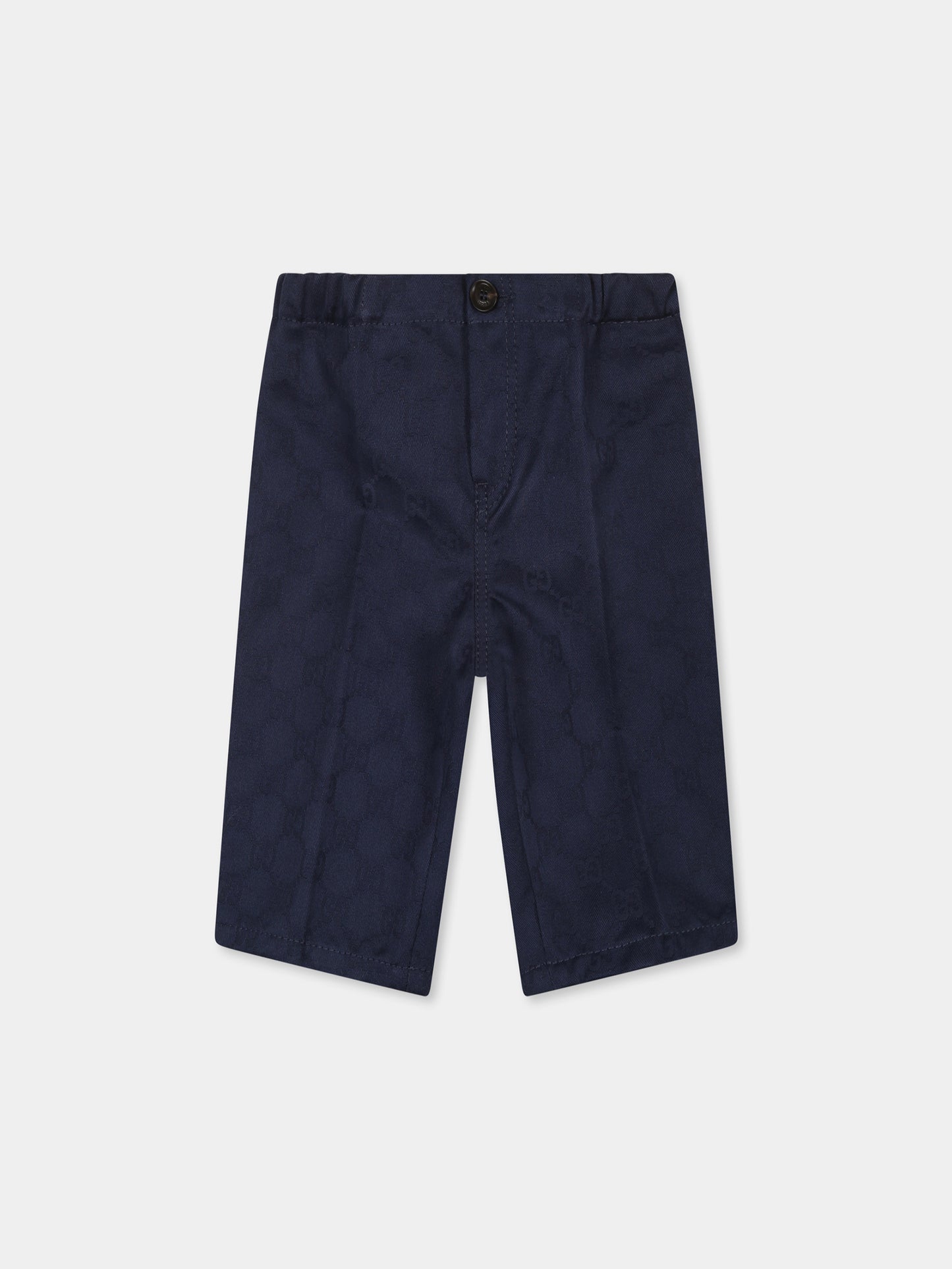 Blue trousers for baby boy with Web detail