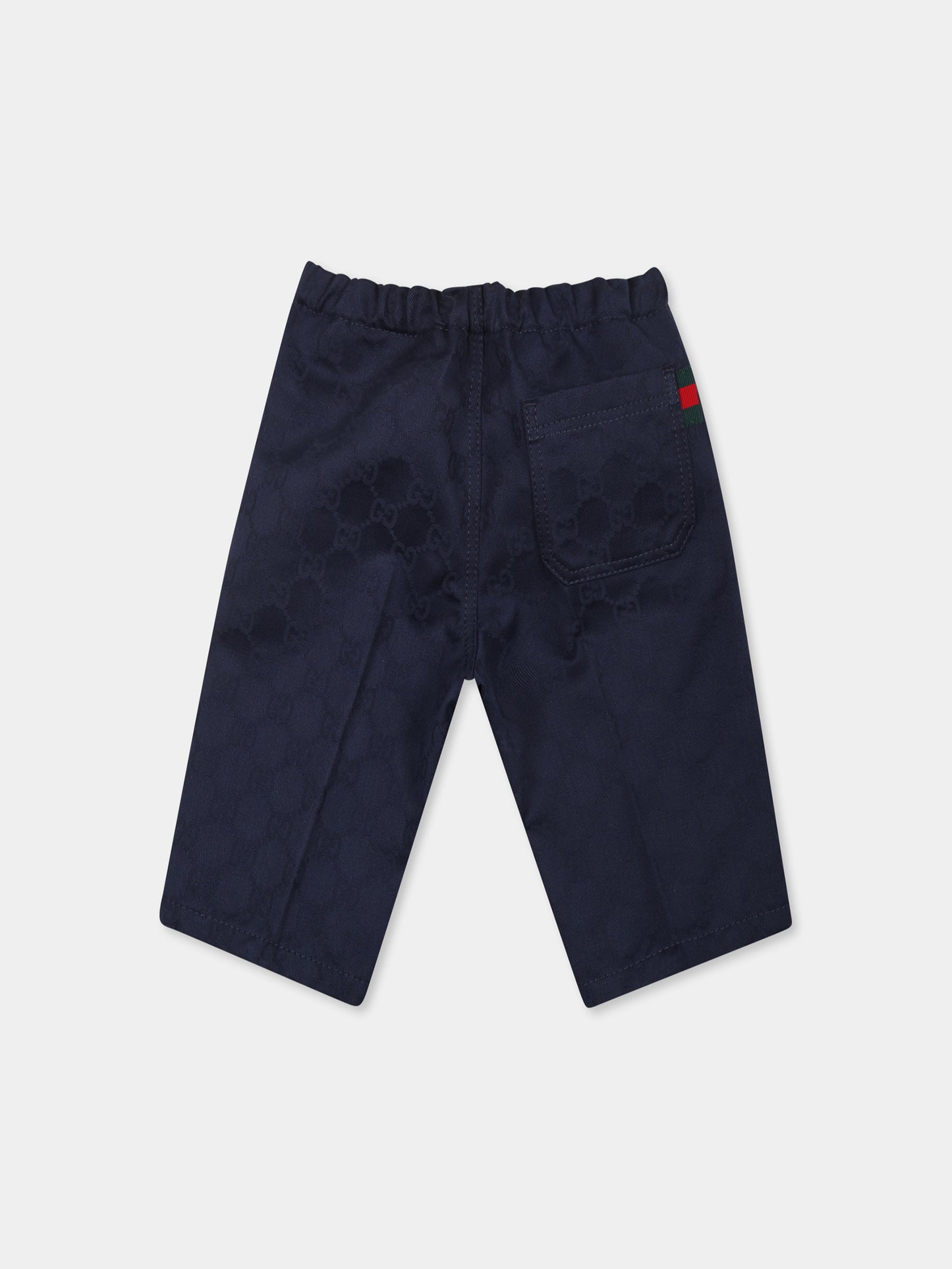 Blue trousers for baby boy with Web detail