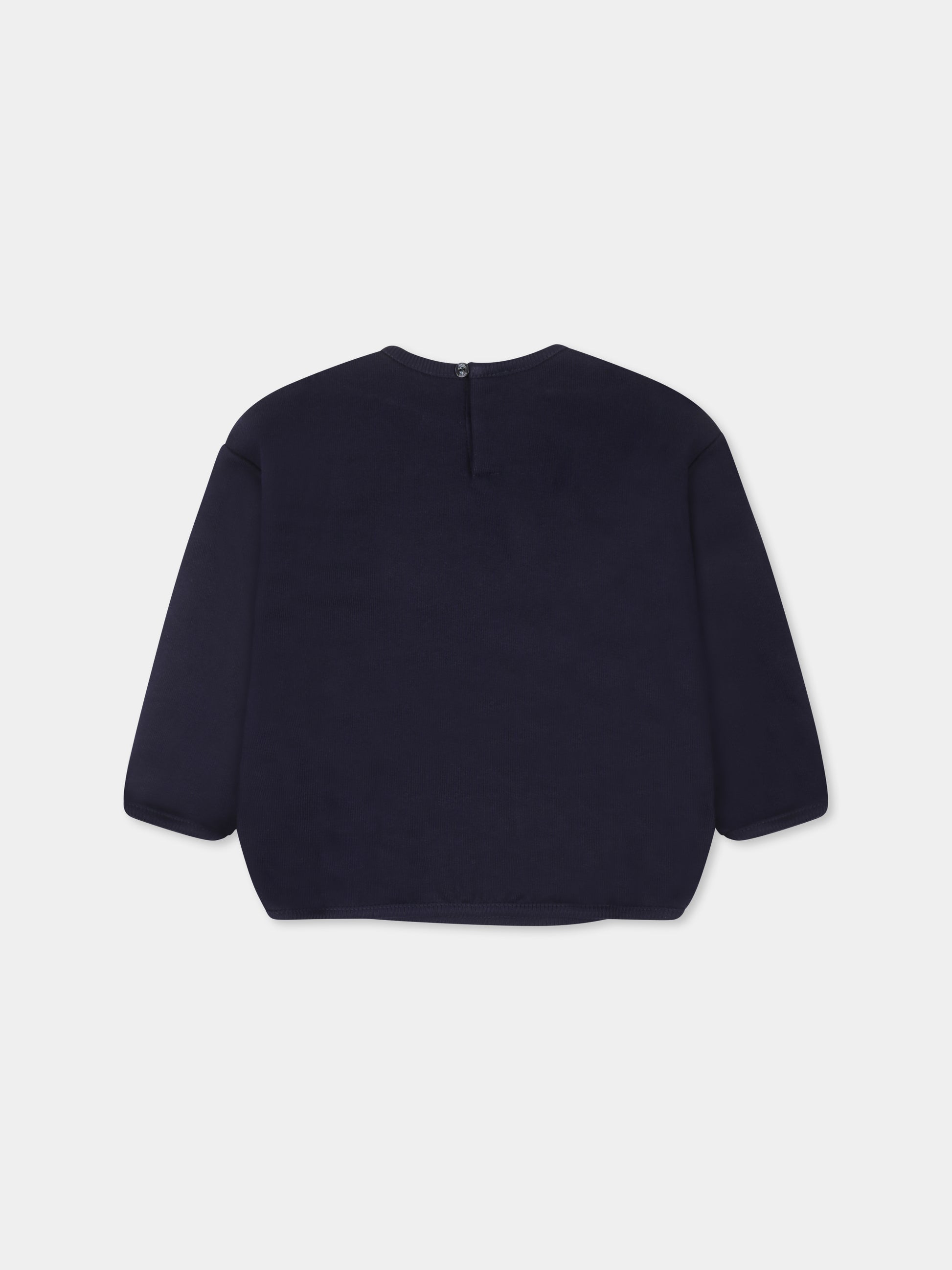 Felpa blu per neonati con morsetto,Gucci Kids,767900 XJGPC 4780