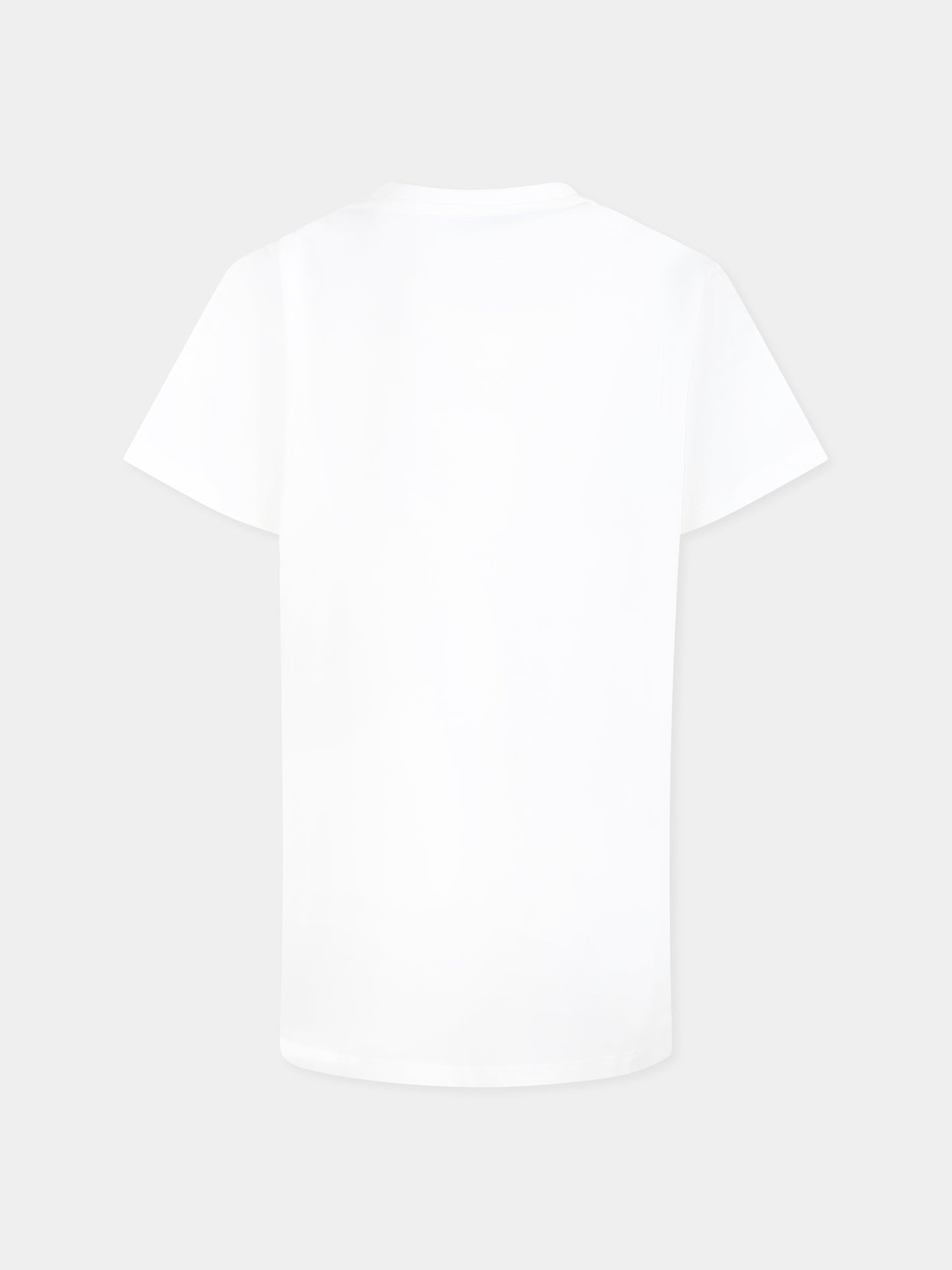 T-shirt bianca per bambina con incrocio GG e fiocco Web,Gucci Kids,610190 XJG0K 9214