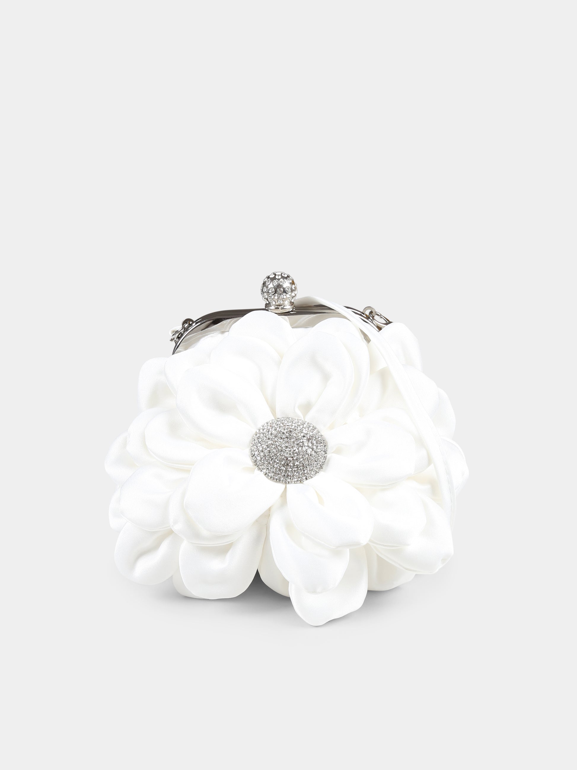 Borsa bianca per bambina con strass,Monnalisa,79E000 5078 0001