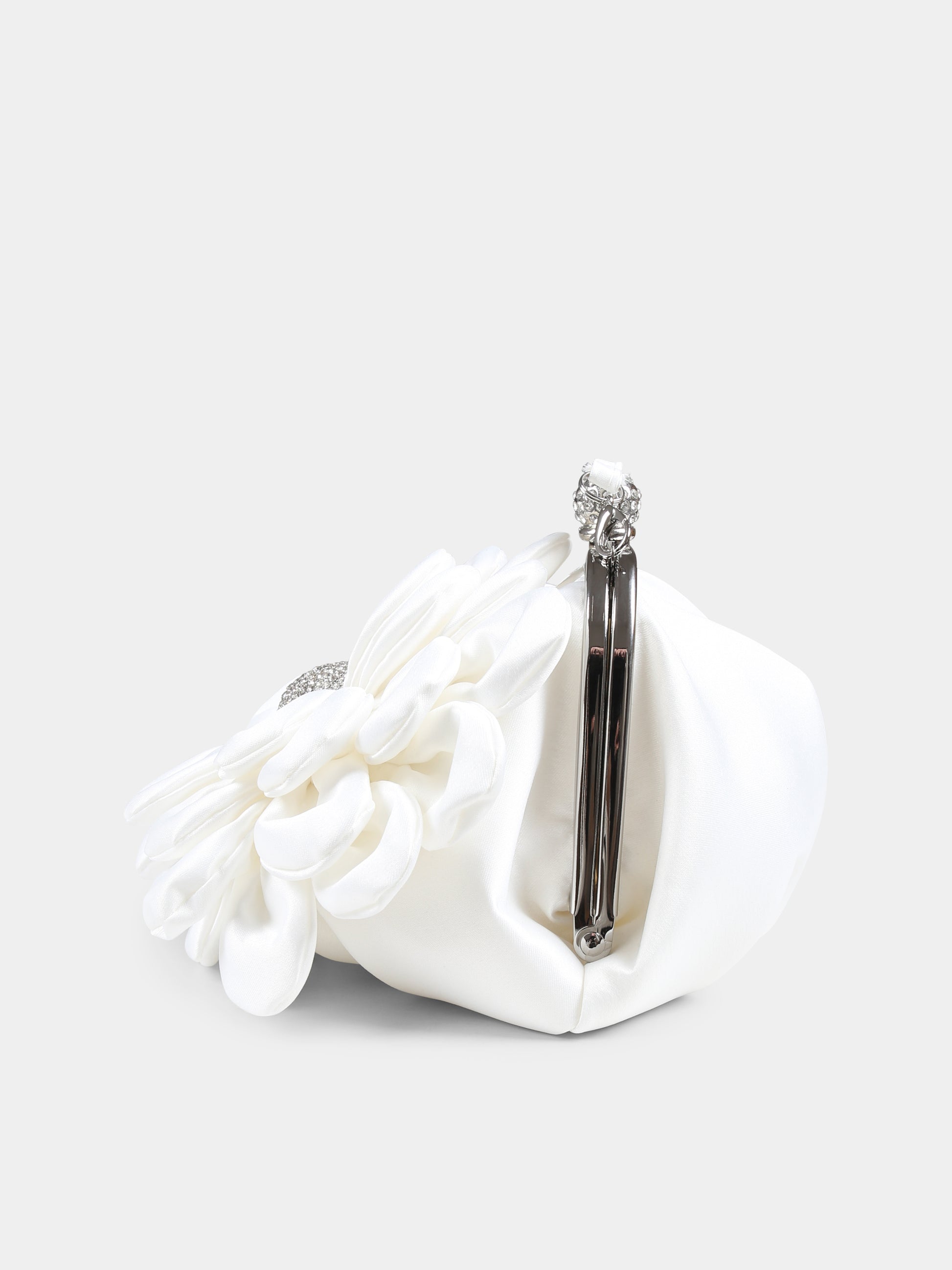 Borsa bianca per bambina con strass,Monnalisa,79E000 5078 0001