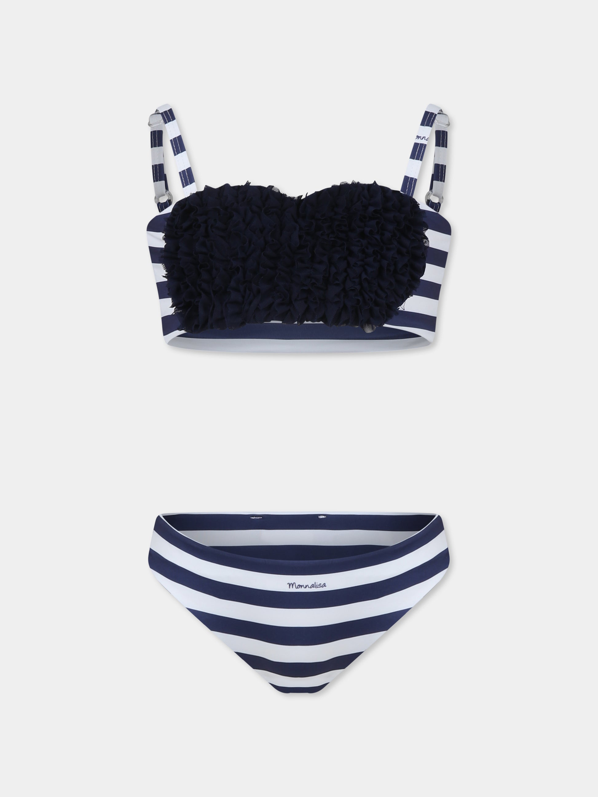 Bikini blu per bambina con cuore,Monnalisa,19E067 5708 9956