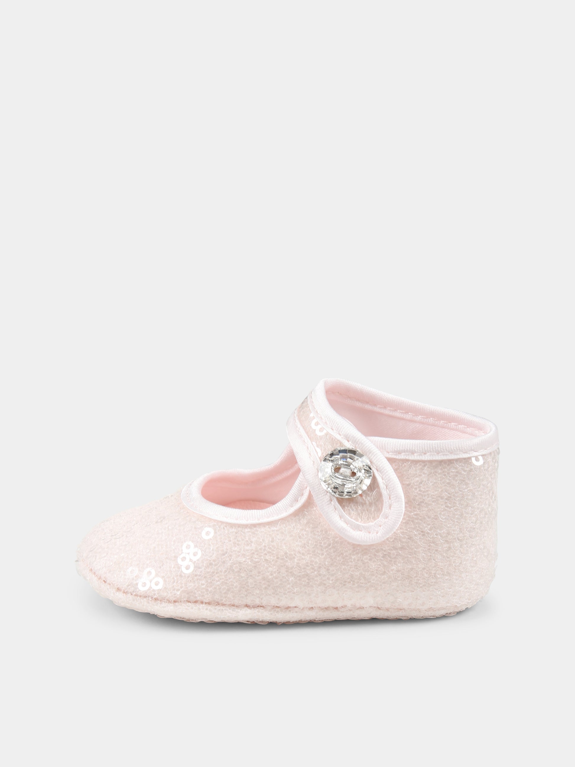 Ballerine rosa per neonata con paillettes,Monnalisa,73E006 5901 0092