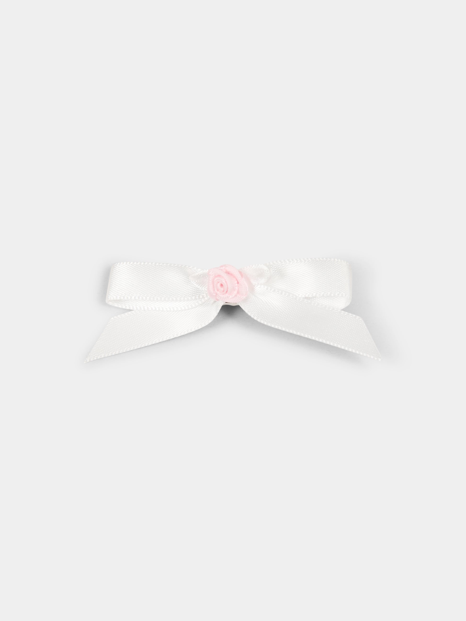 Set fermagli rosa per neonata con fiocco e rosseline,Monnalisa,73E000 5080 0001