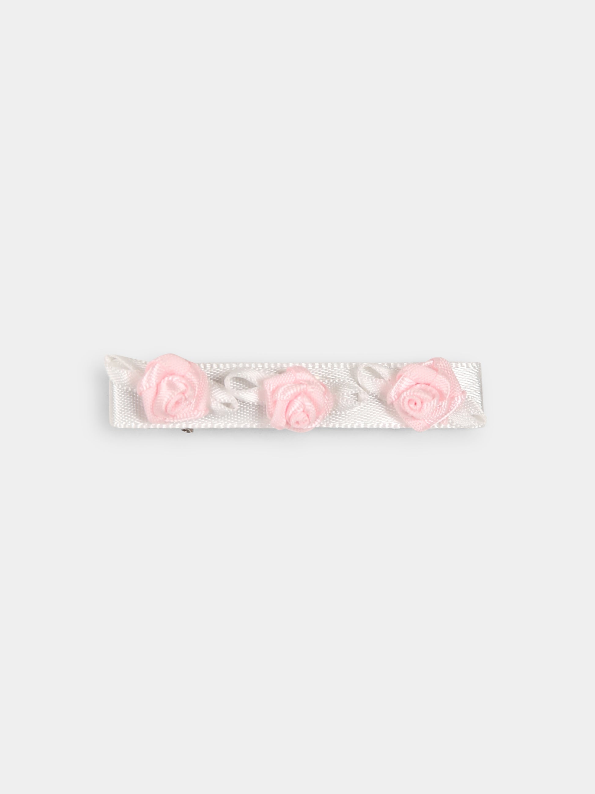 Set fermagli rosa per neonata con fiocco e rosseline,Monnalisa,73E000 5080 0001