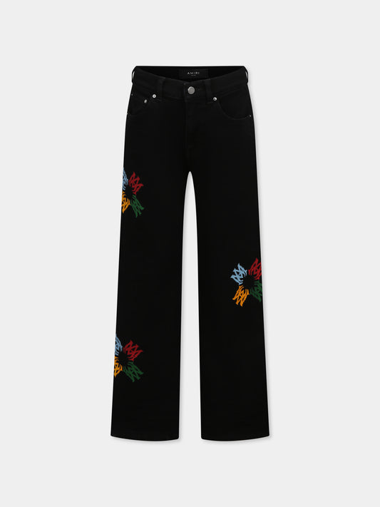 Jeans neri per bambini con logo,Amiri,AKDNGH1003 OD BLACK