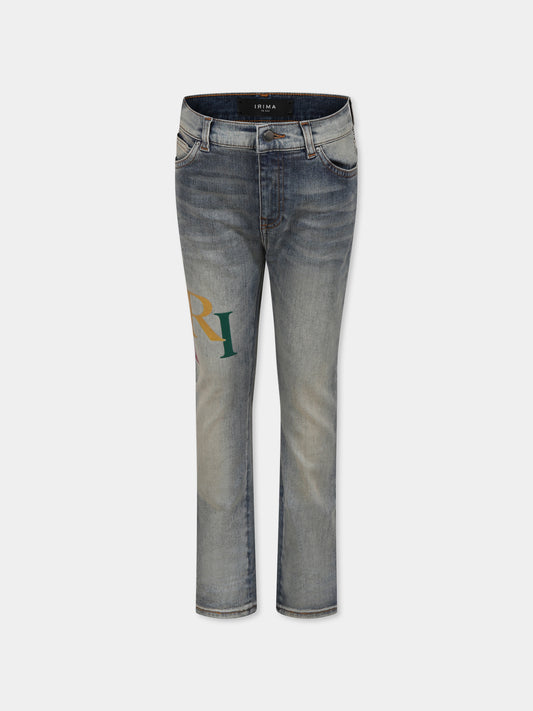 Jeans denim per bambini con logo,Amiri,AKDNSY1006 ANTIQUE INDIGO