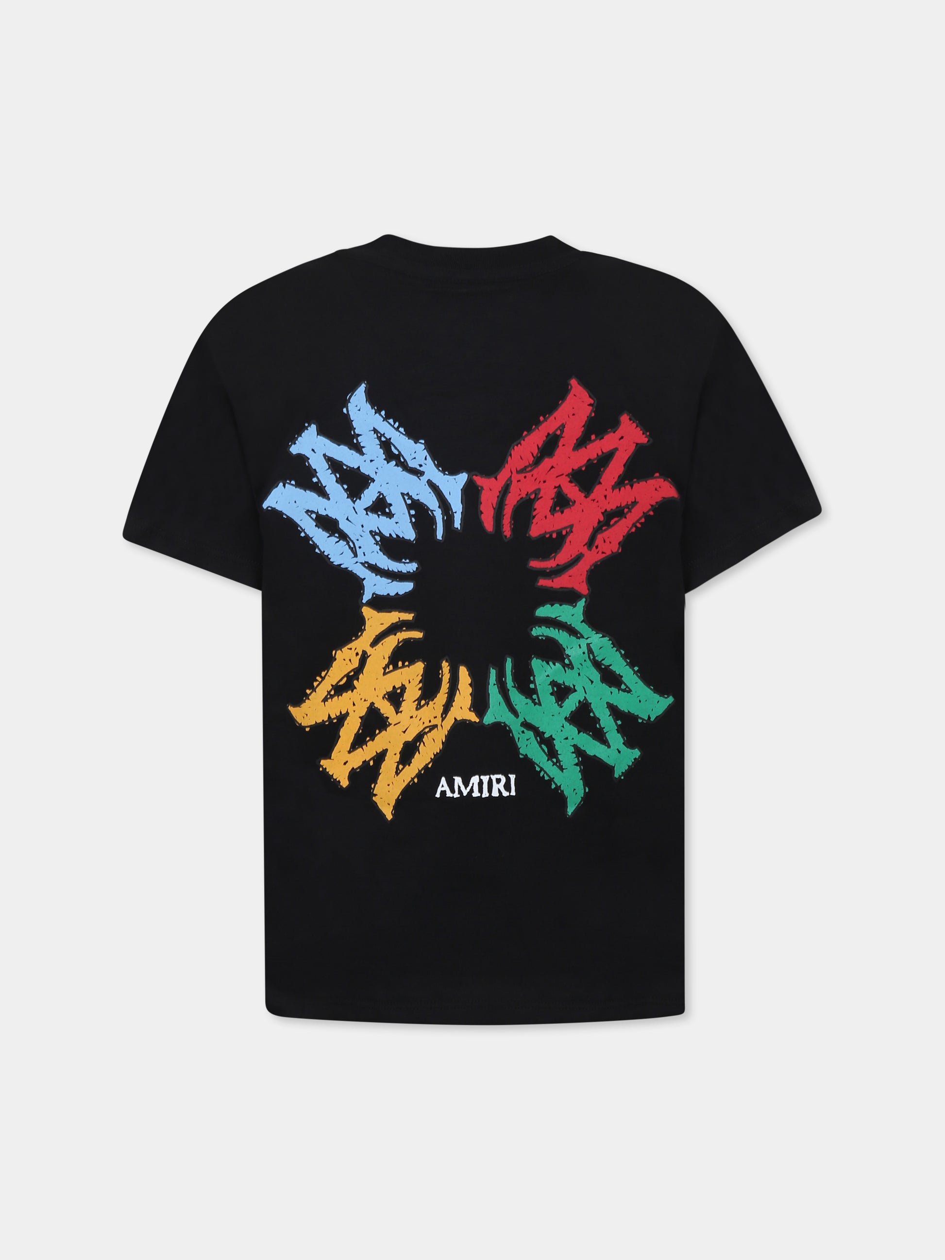 T-shirt nera per bambini con logo,Amiri,AKJYTE1024 BLACK