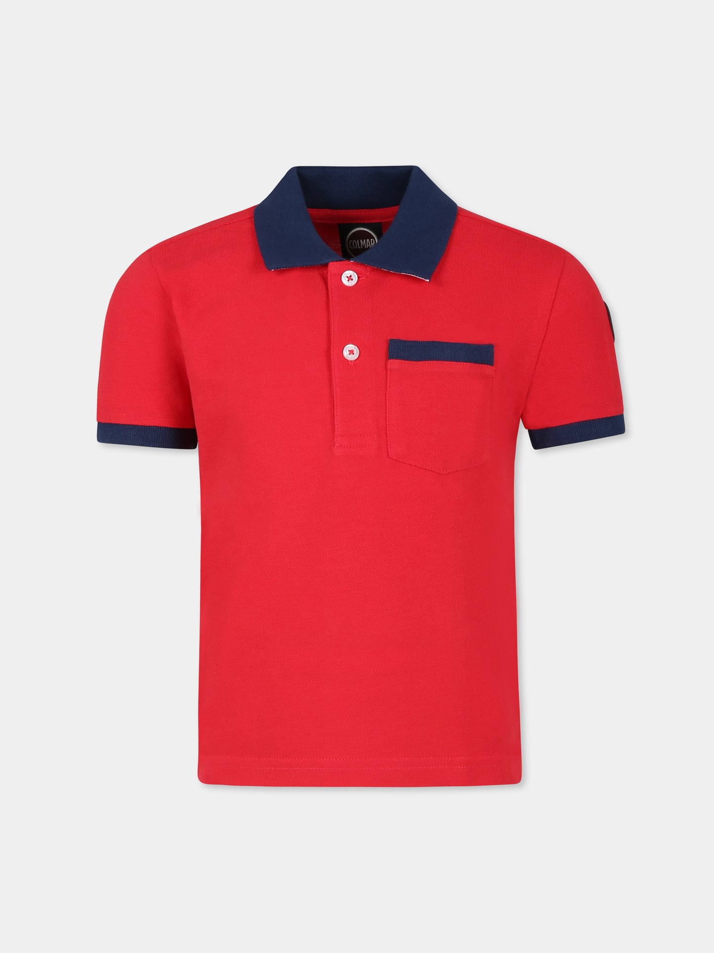 Polo rossa per bambino con logo,Colmar Originals Kids,3580N 7XH 193