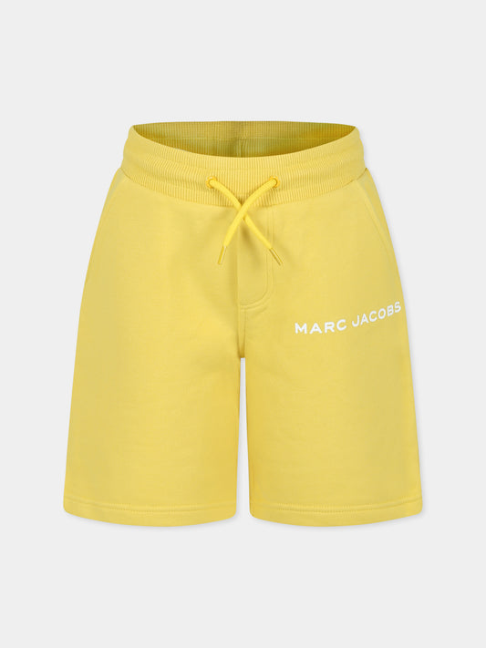 Shorts gialli per bambini con logo,Marc Jacobs,W54005 526