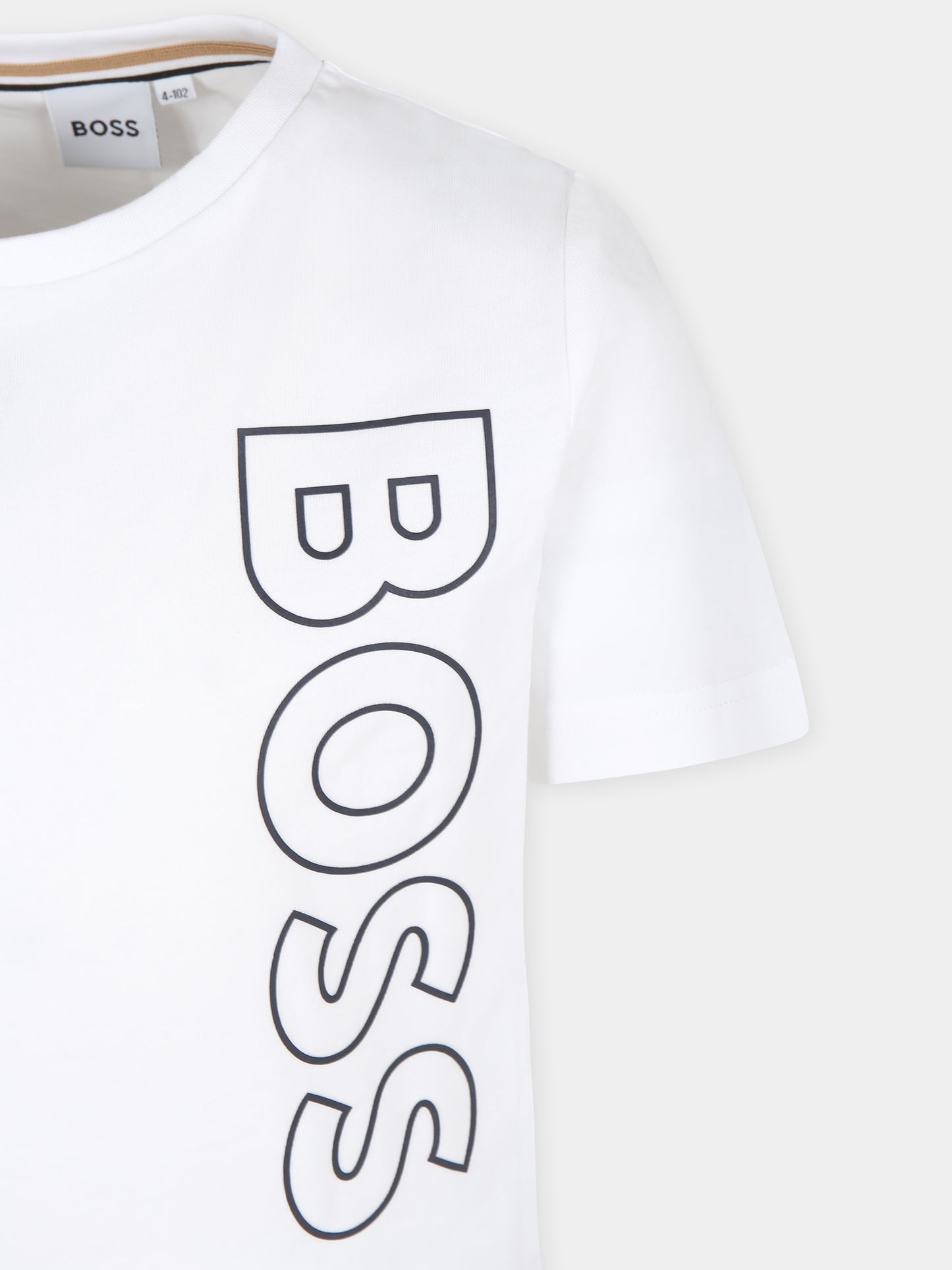 T-shirt bianca per bambino con logo,Boss,J25O66 10P