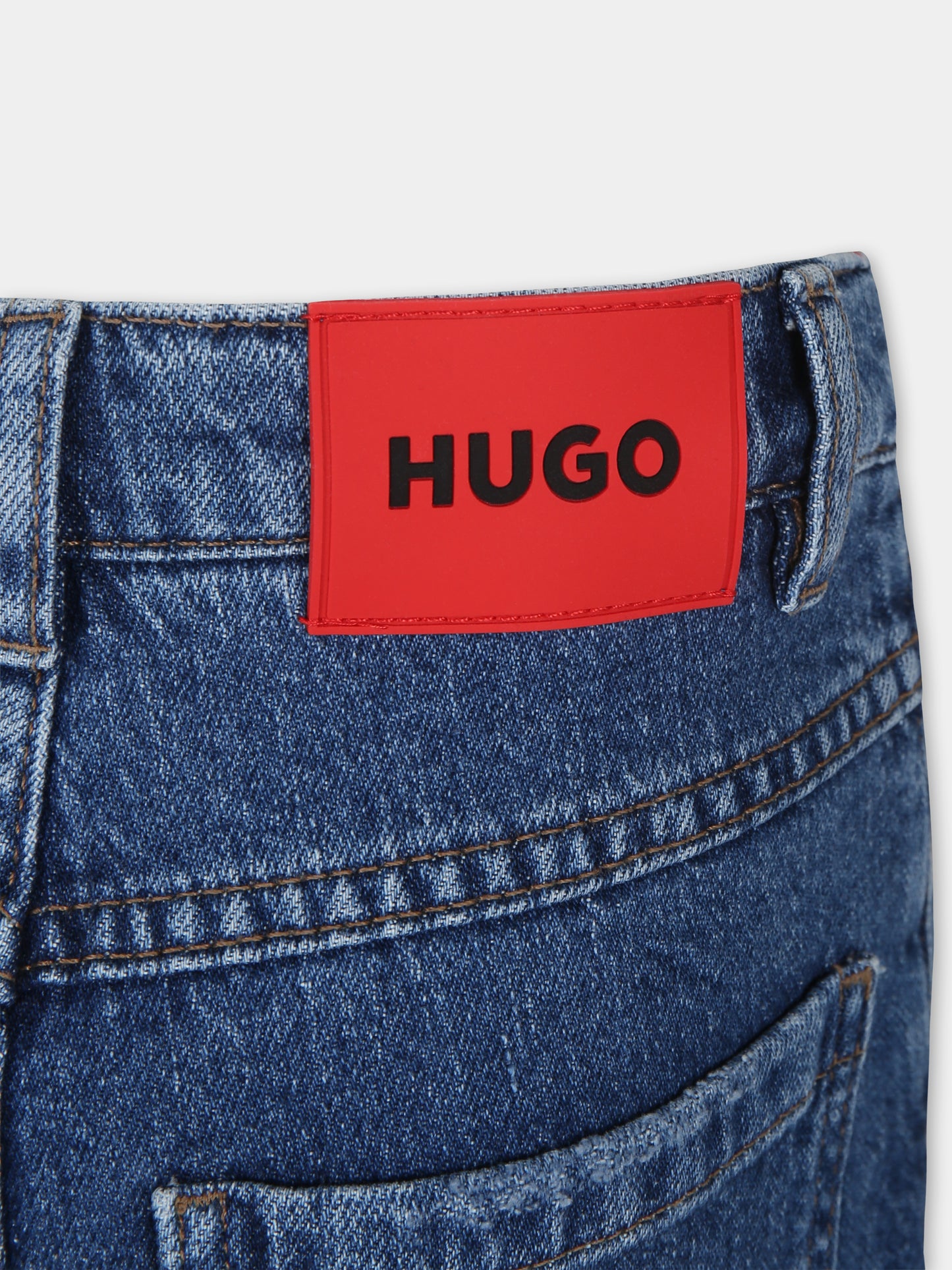 Jeans 446 blu per bambino con logo,Hugo,G24141 Z25