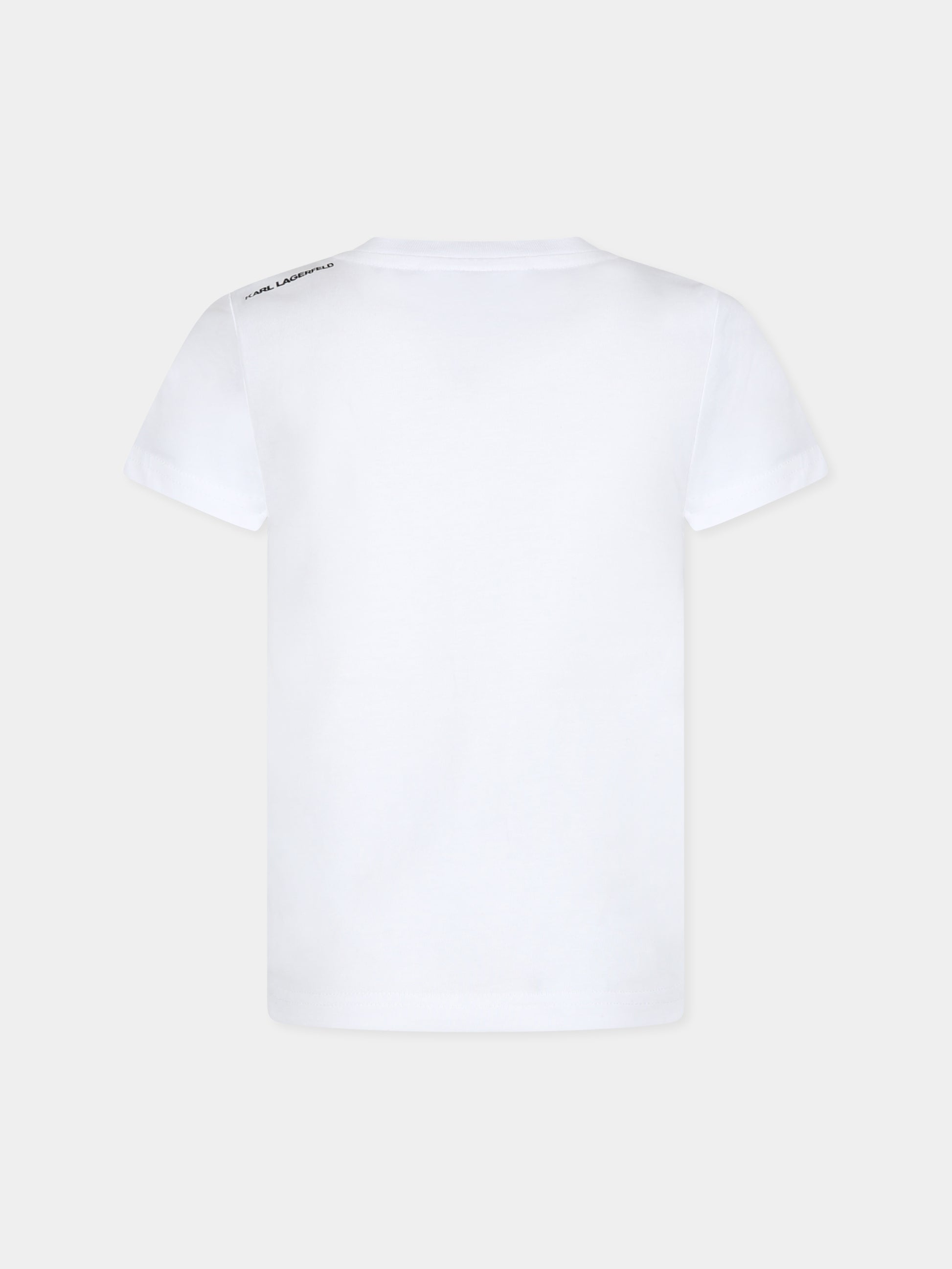 T-shirt bianca per bambini con Karl,Karl Lagerfeld Kids,Z25410 10B