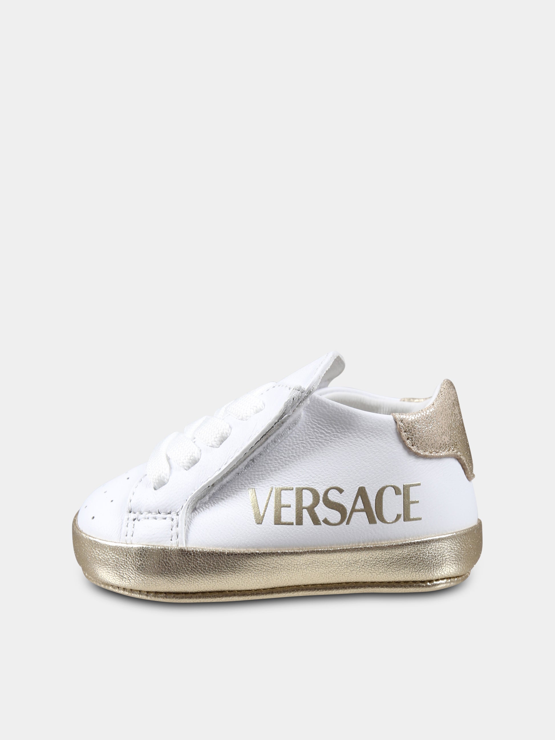 Sneakers bianche per neonati con logo,Versace,1018219 1A12932 2WQ60