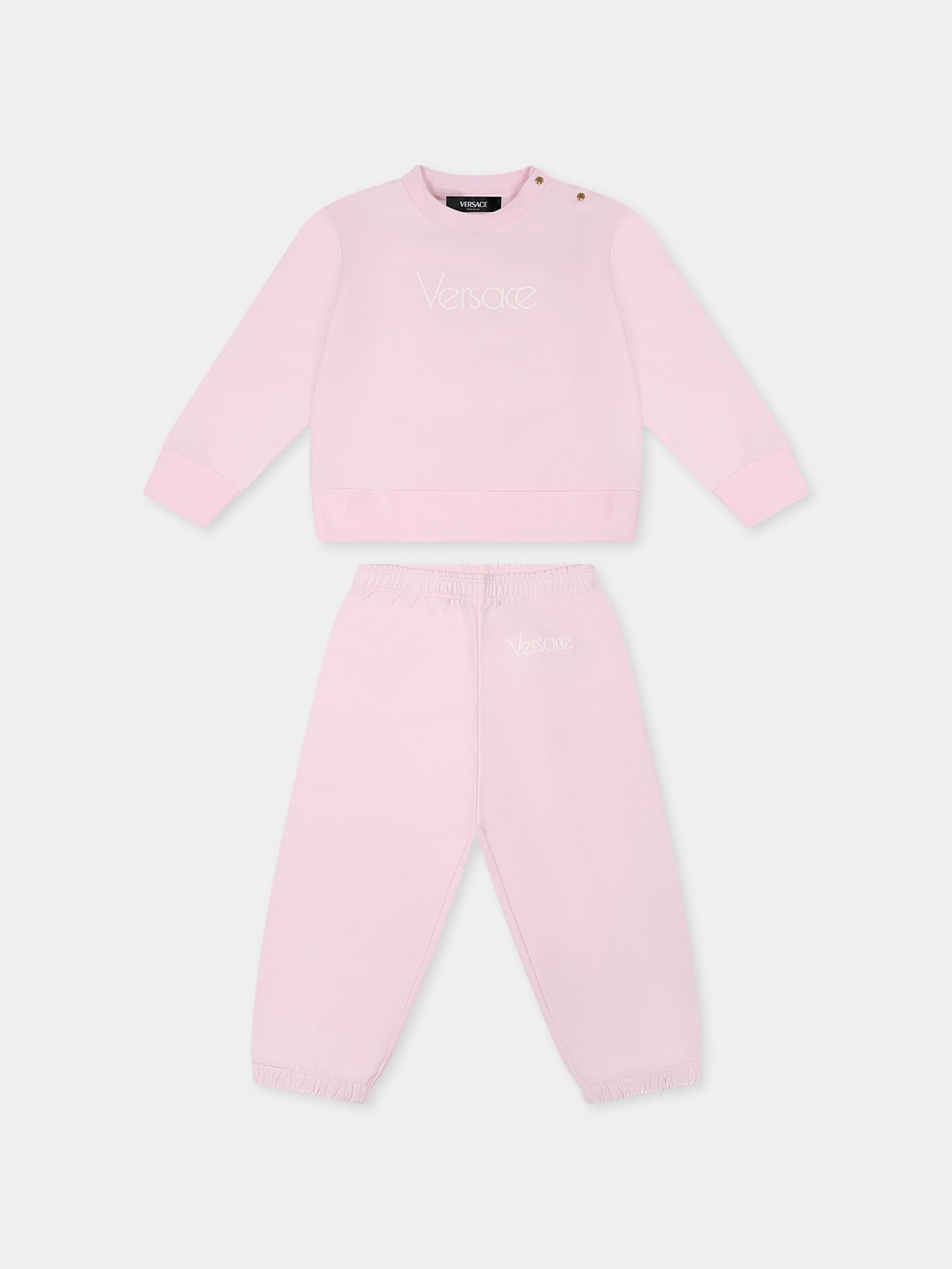 Completo rosa per neonata con logo,Versace,1017967 1A12433 2PW30