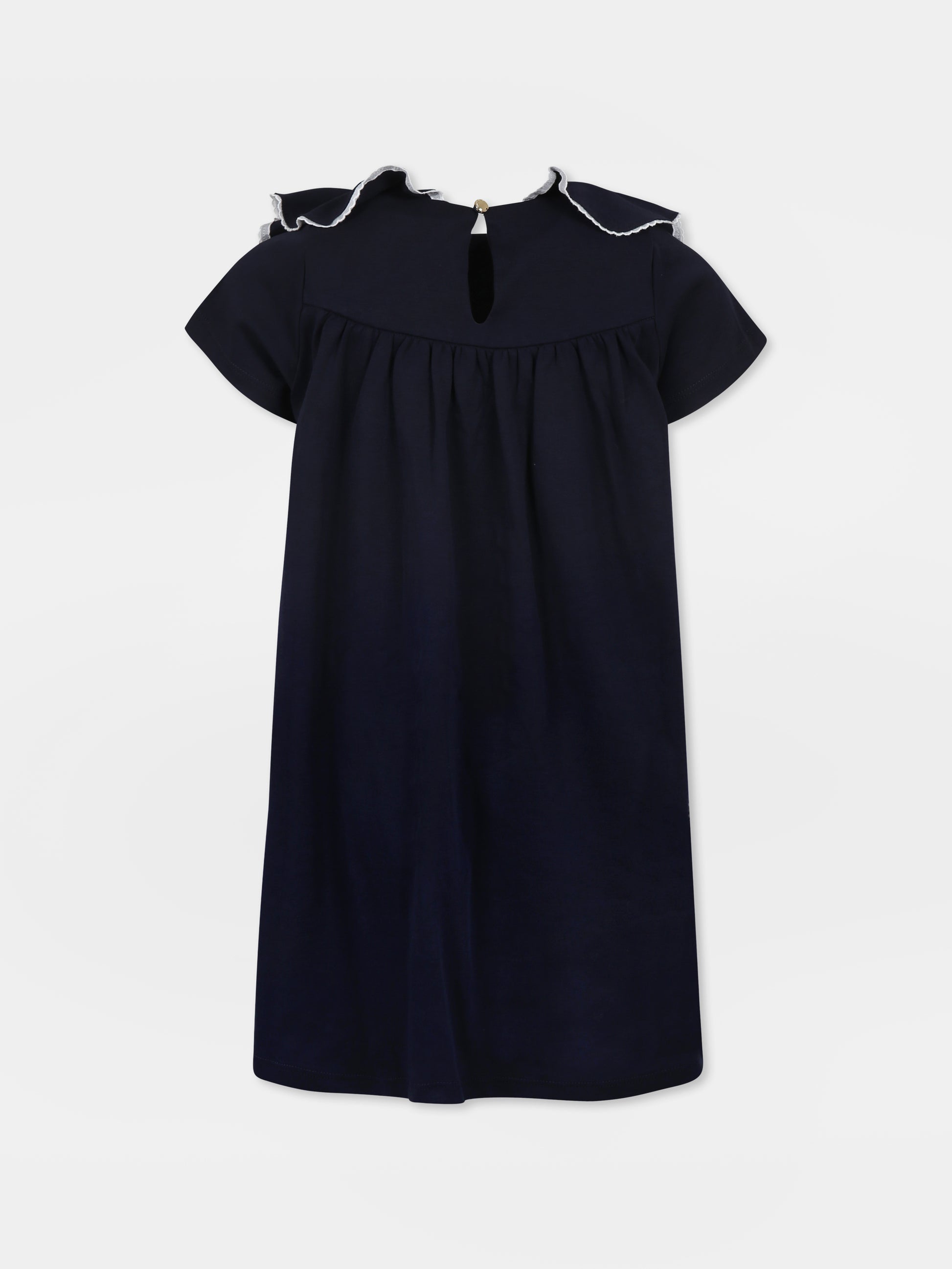 Vestito blu per bambina con logo,Chloé Kids,C20436 859