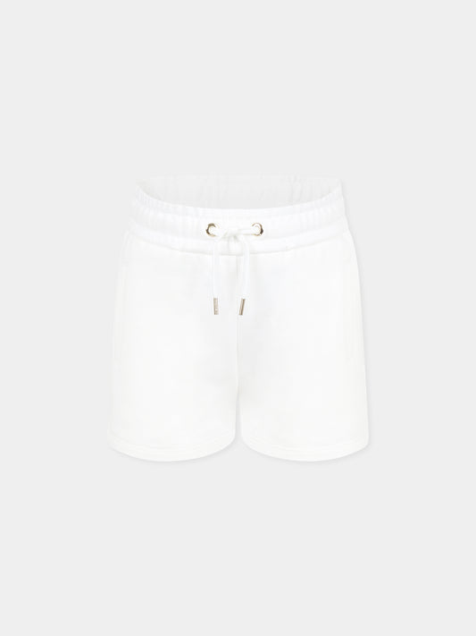 Shorts bianchi per bambina con logo,Chloé Kids,C20464 117