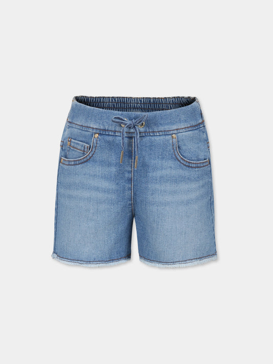 Shorts denim per bambina con logo,Chloé Kids,C20468 Z04