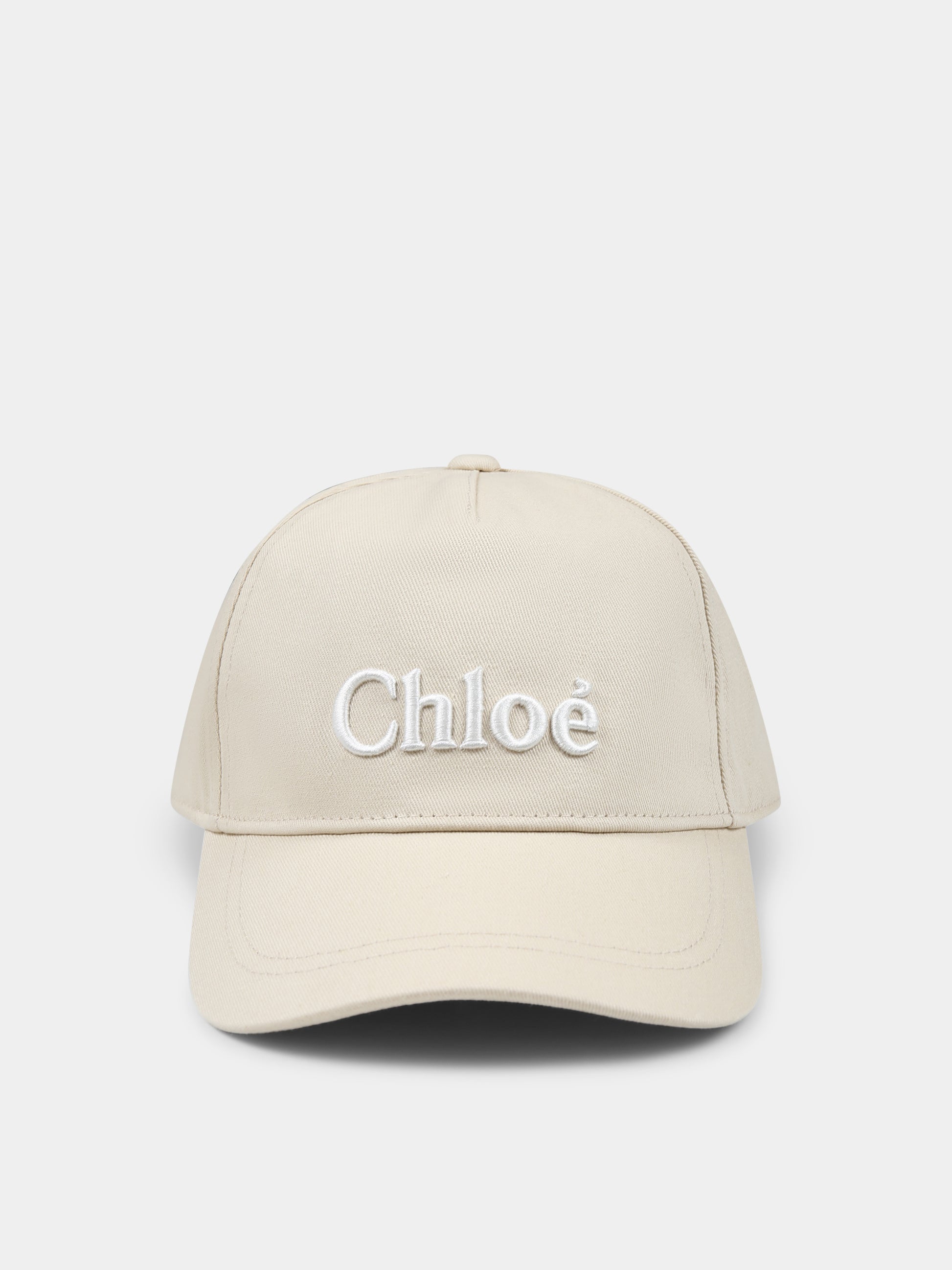 Cappello beige per bambina con logo,Chloé Kids,C20429 281