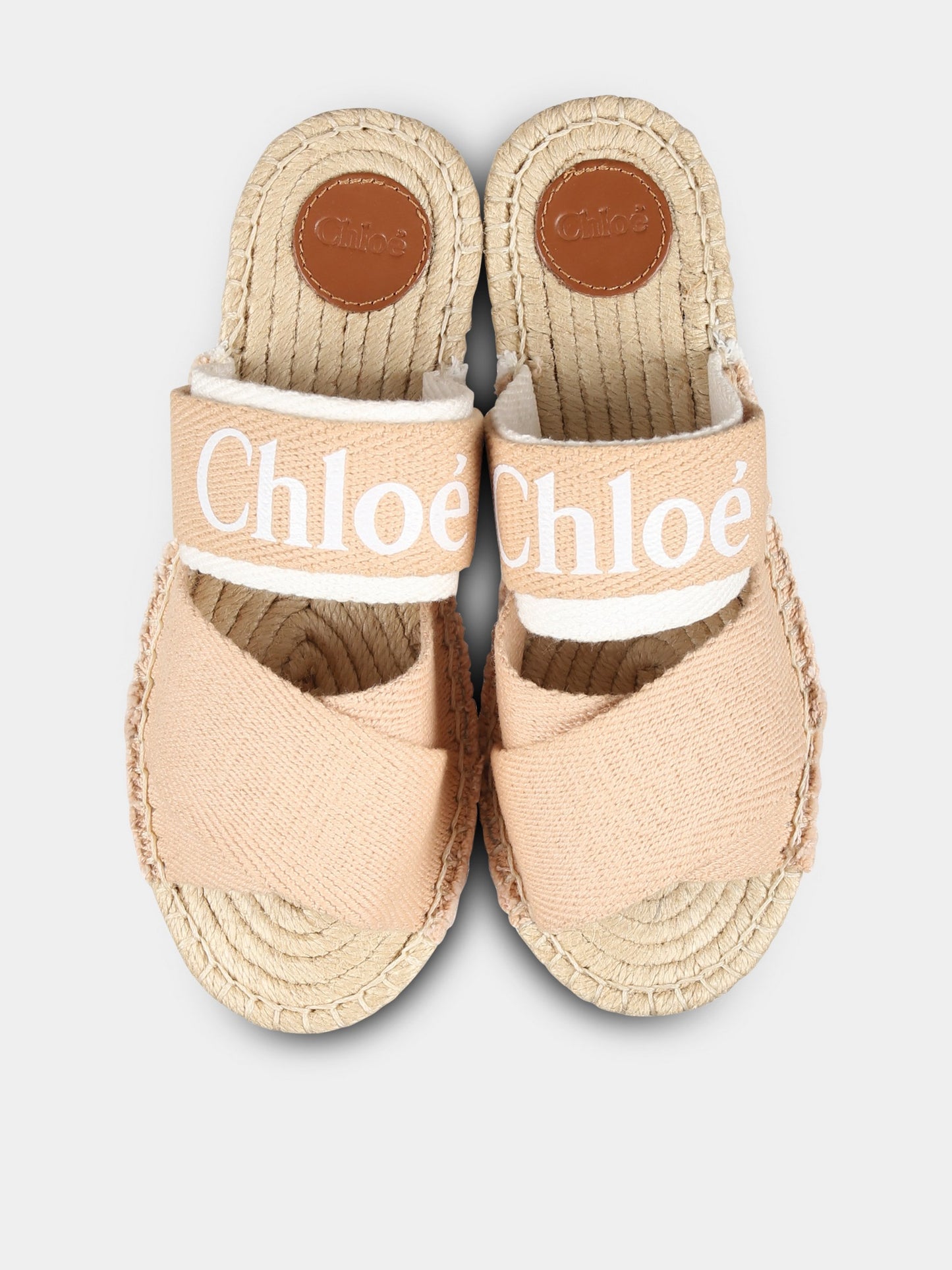 Ciabatte rosa per bambina con logo,Chloé Kids,C20512 231