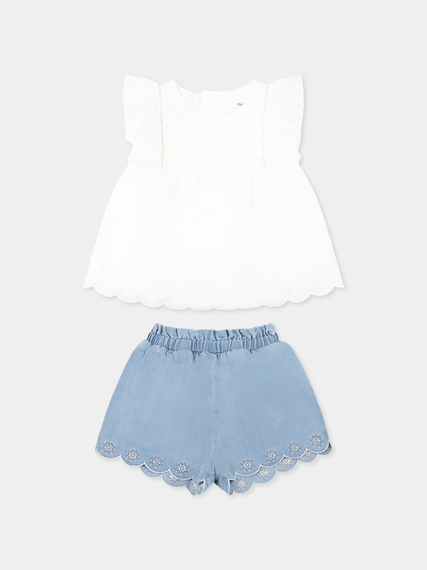 Completo multicolor per neonata con fiori,Chloé Kids,C20401 N48