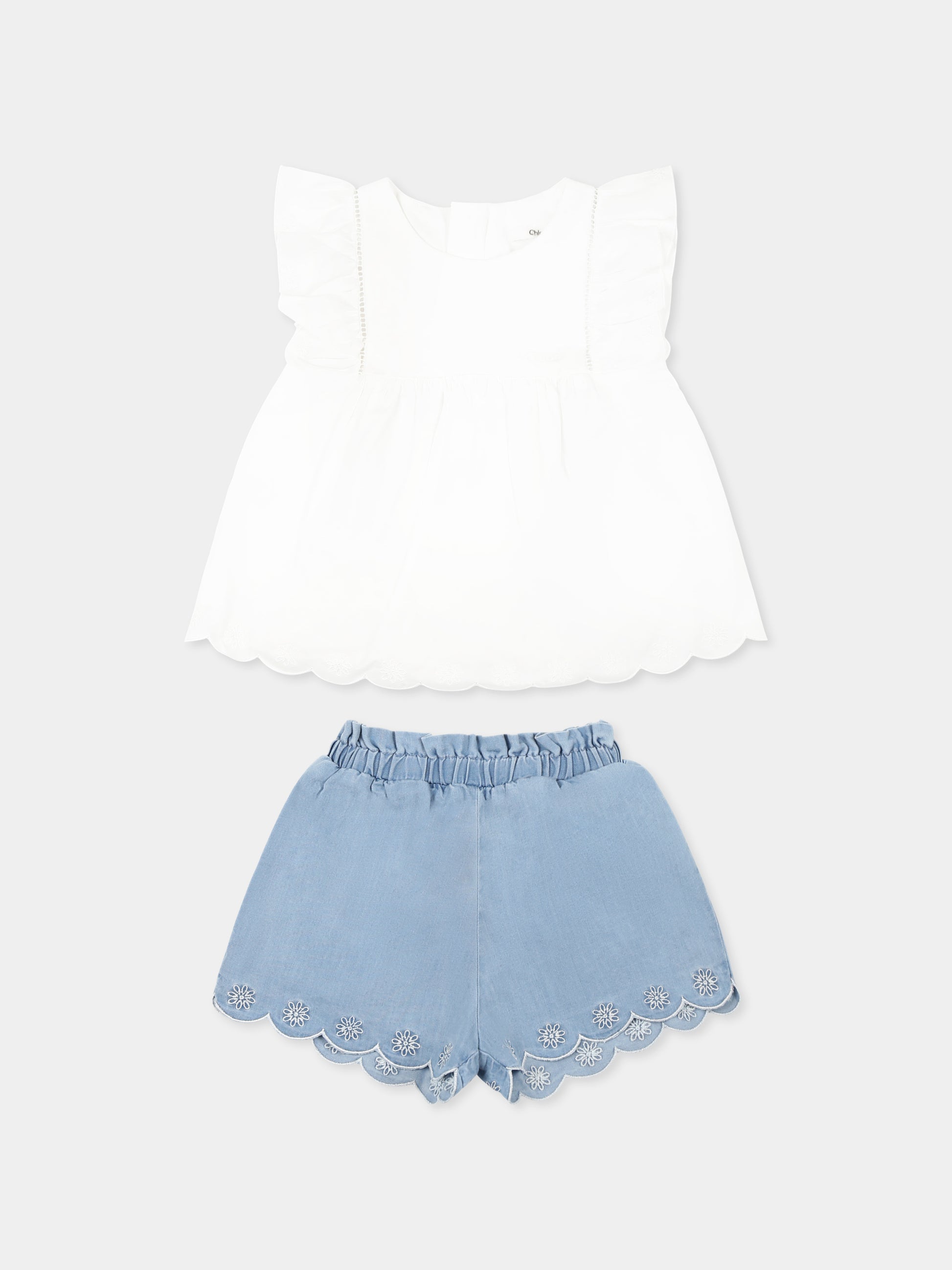 Completo multicolor per neonata con fiori,Chloé Kids,C20401 N48