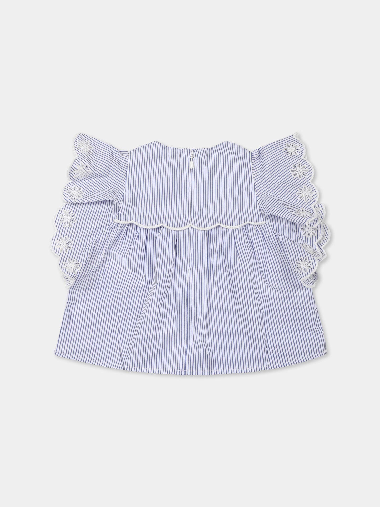 Top celeste per neonata con fiori,Chloé Kids,C20528 N48