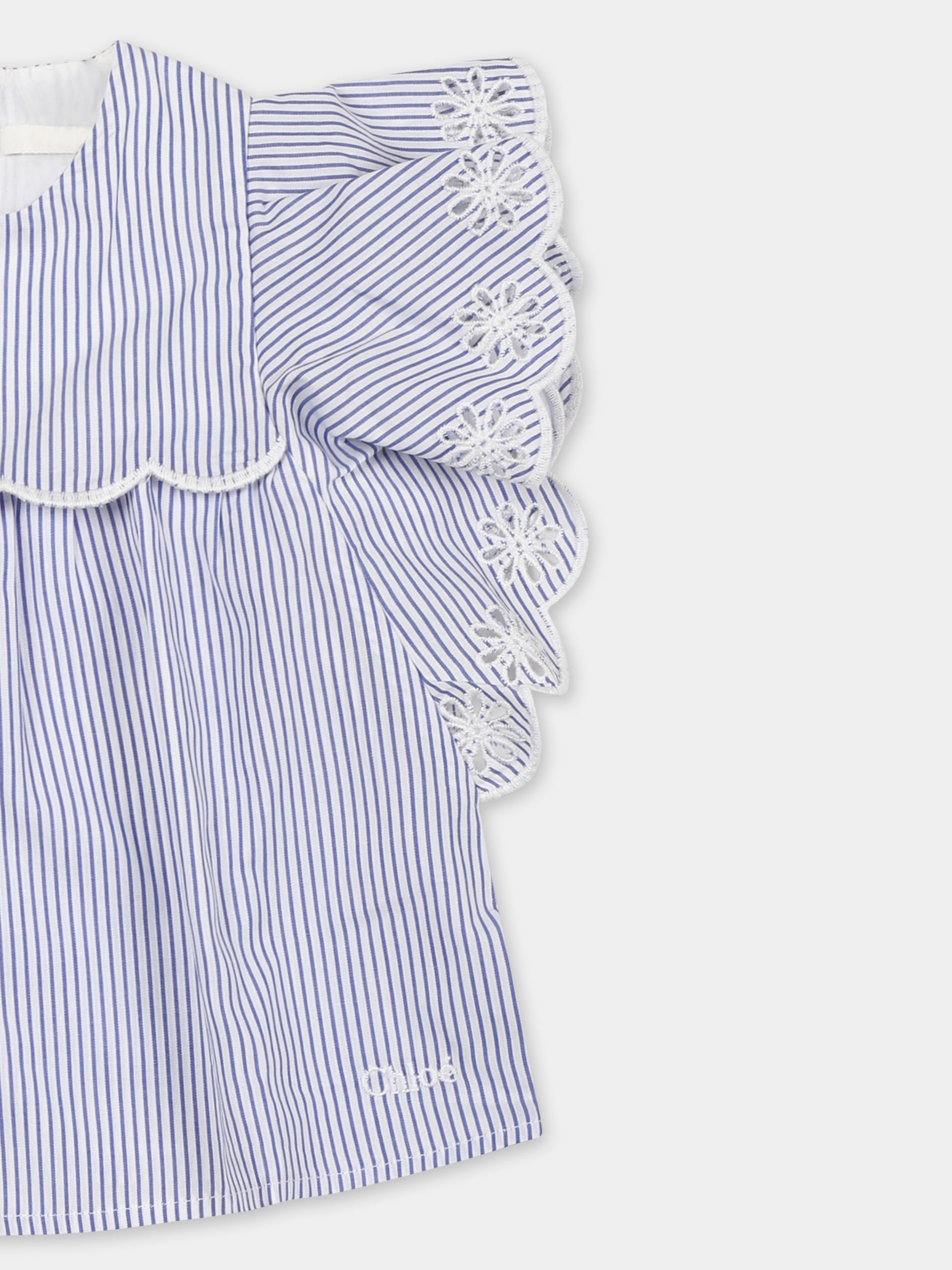 Top celeste per neonata con fiori,Chloé Kids,C20528 N48