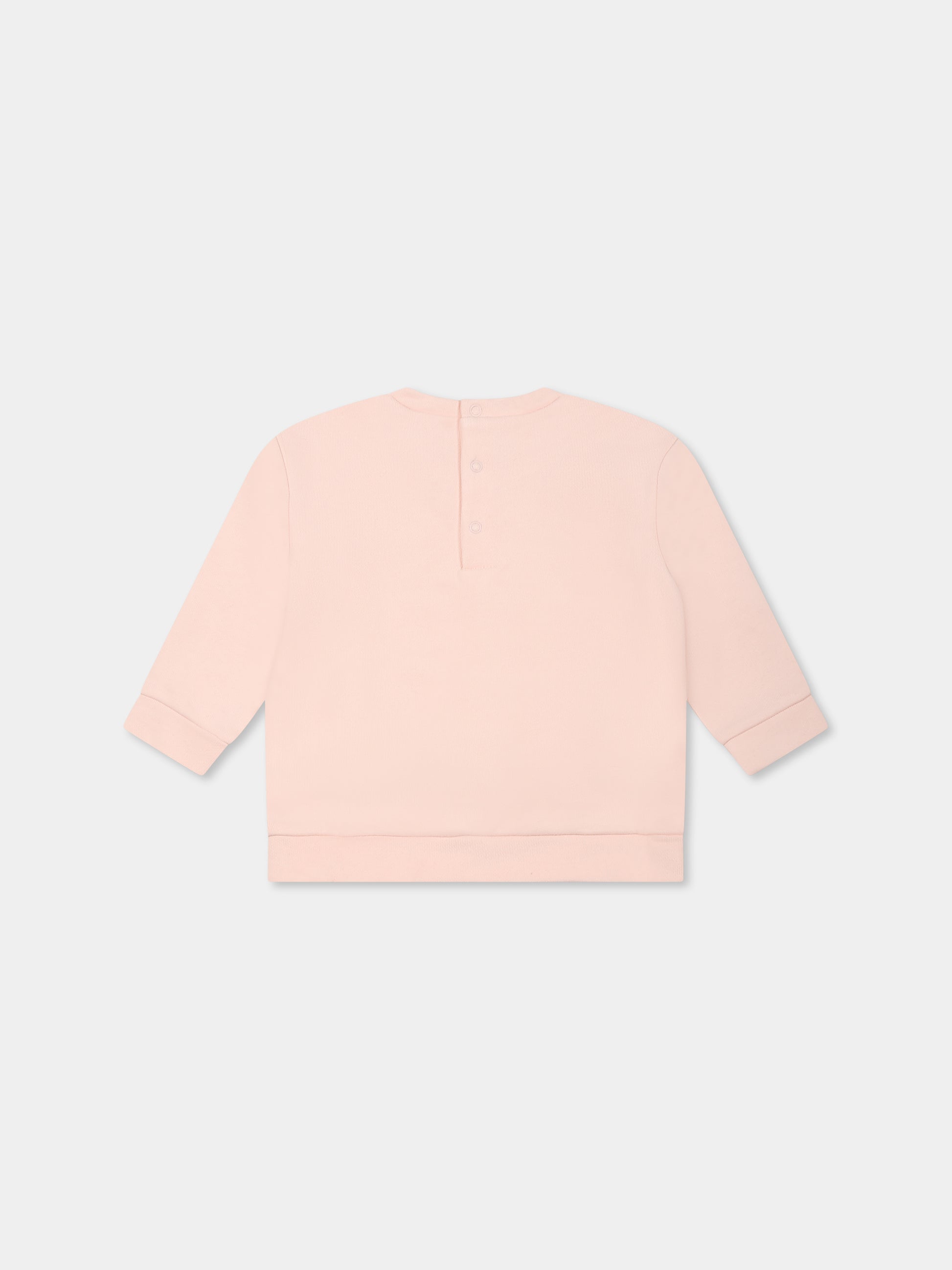 Felpa rosa per neonata con logo,Chloé Kids,C20524 46J