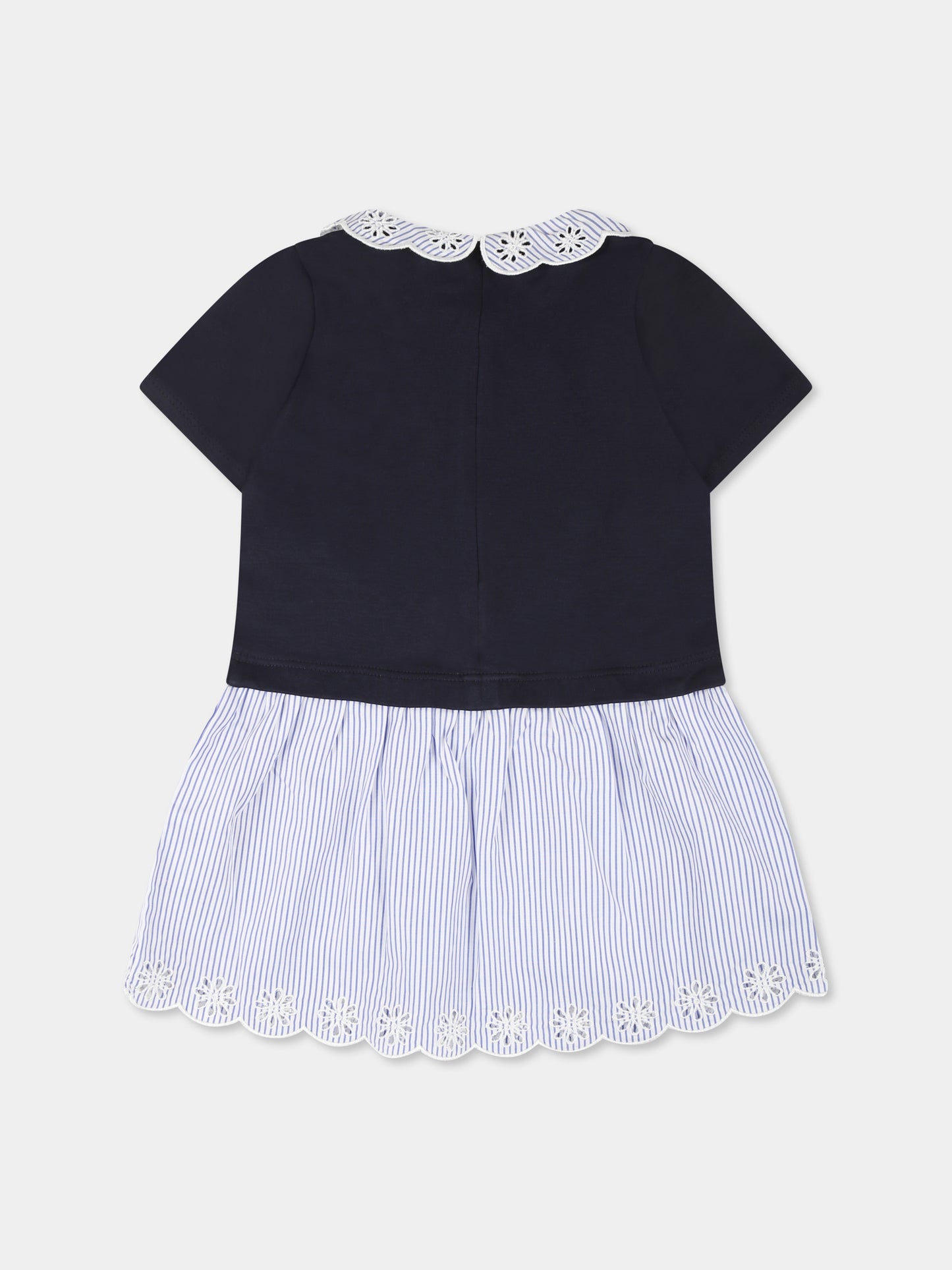 Vestito blu per neonata con logo,Chloé Kids,C20549 N48