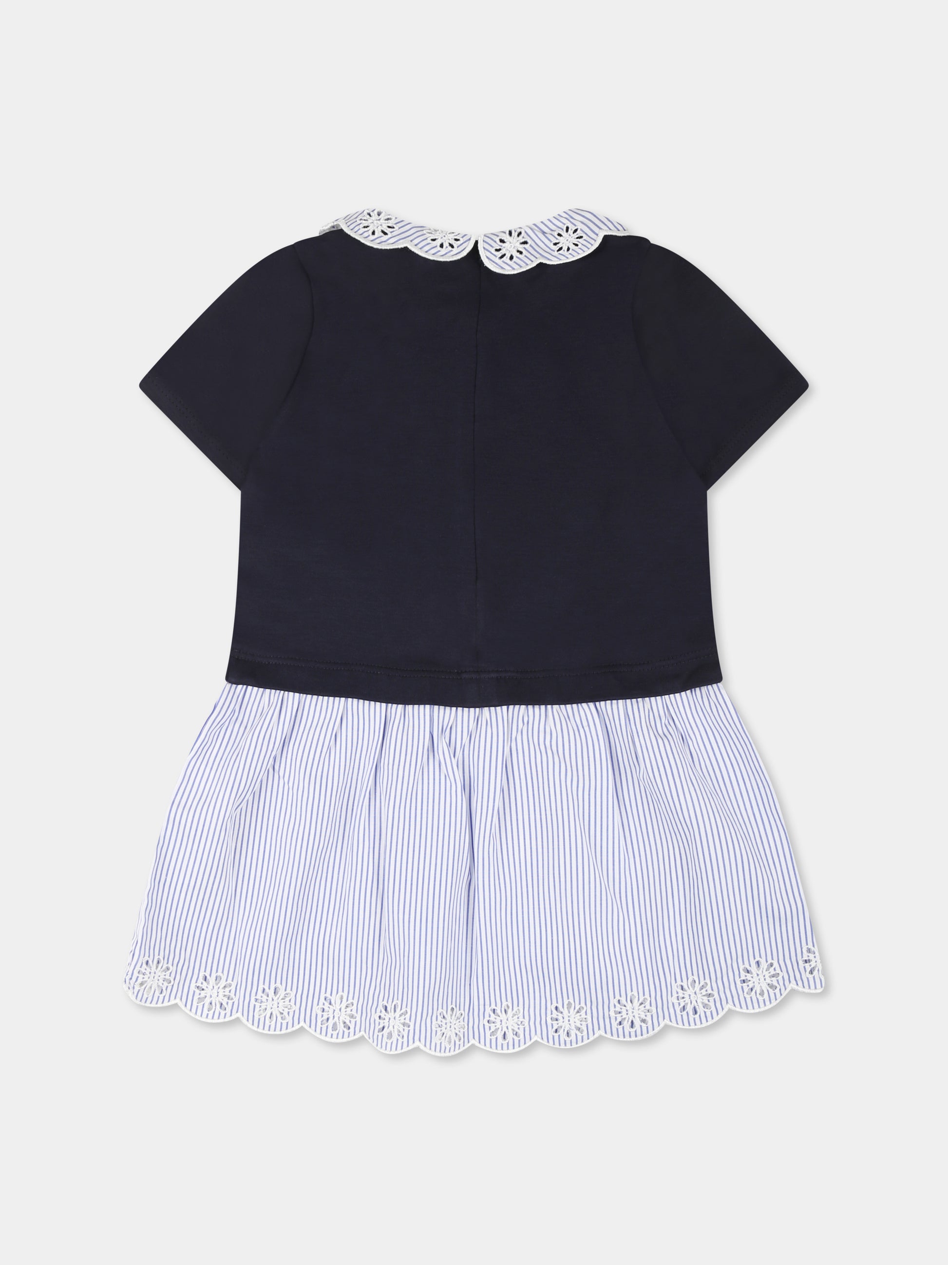 Vestito blu per neonata con logo,Chloé Kids,C20549 N48