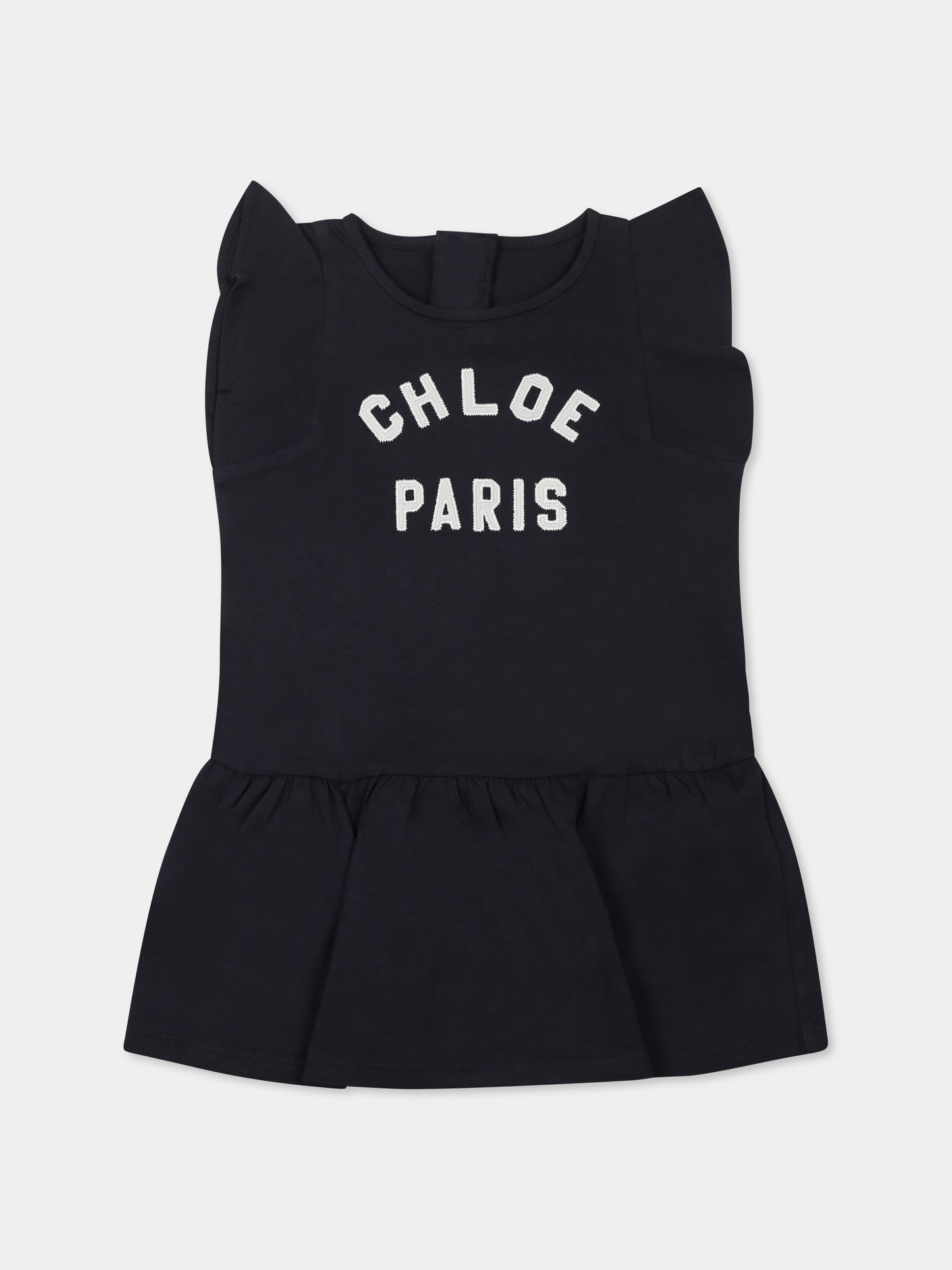 Vestito blu per neonata con logo,Chloé Kids,C20596 859