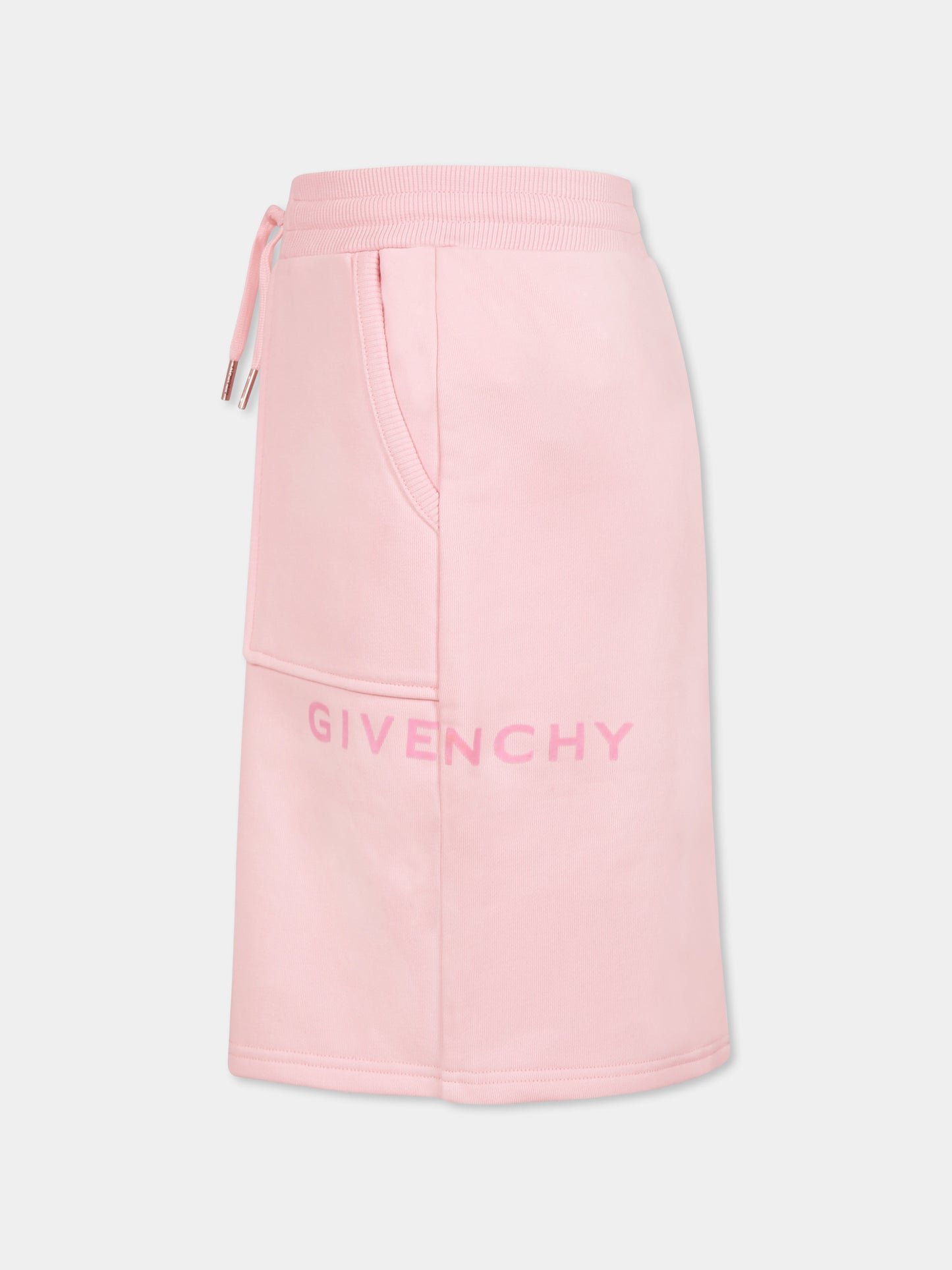 Pink skirt for girl with logo