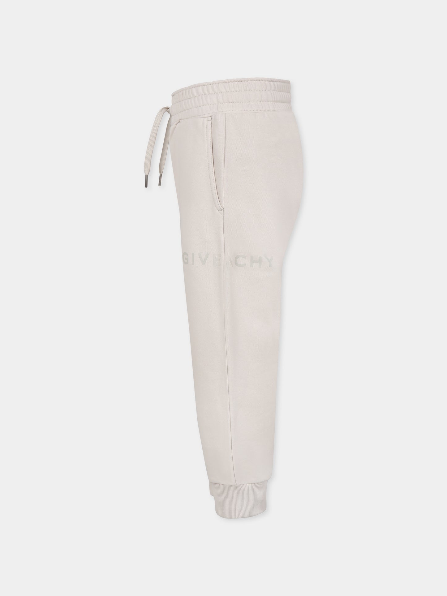 Beige trousers for boy with logo