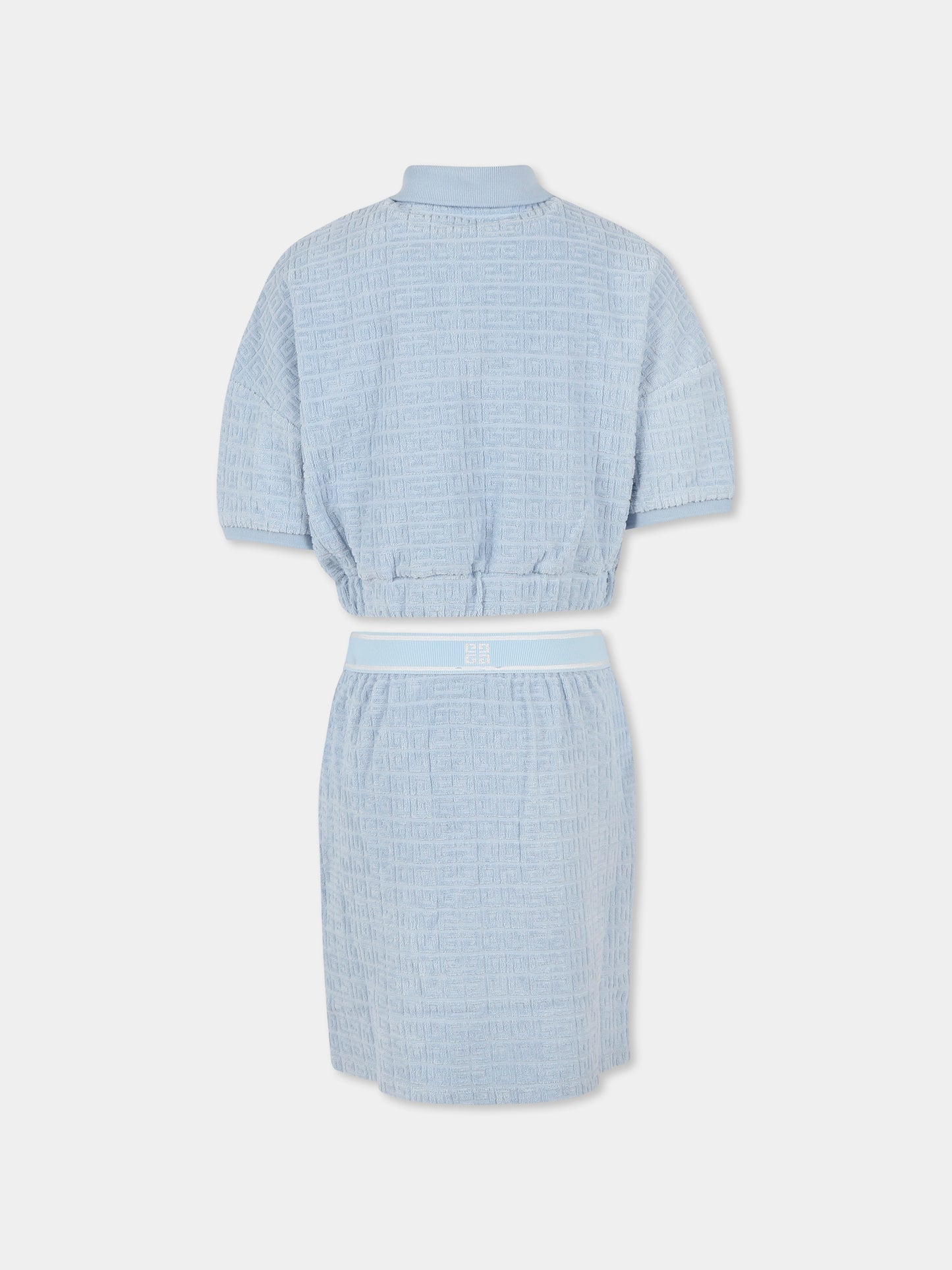 Completo celeste per bambina con motivo 4G,Givenchy Kids,H30838 772