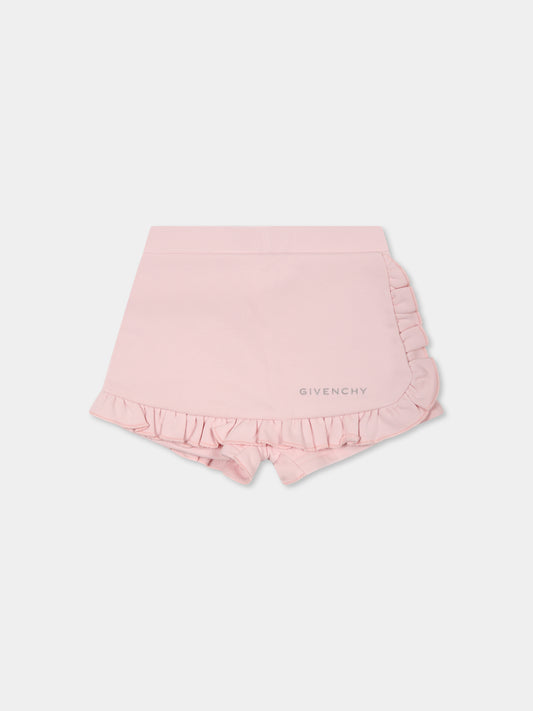 Shorts rosa per neonata con logo,Givenchy Kids,H30660 44Z