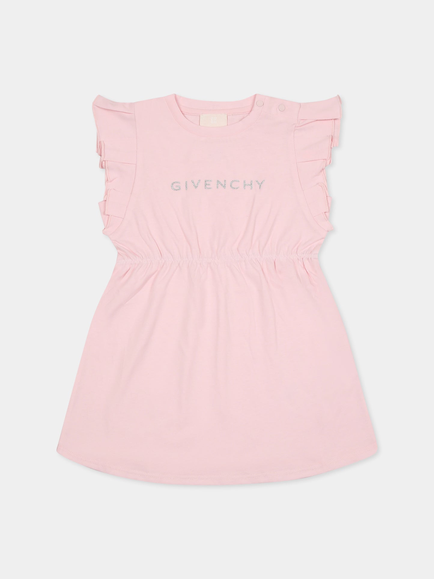 Vestito rosa per neonata con logo,Givenchy Kids,H30655 44Z