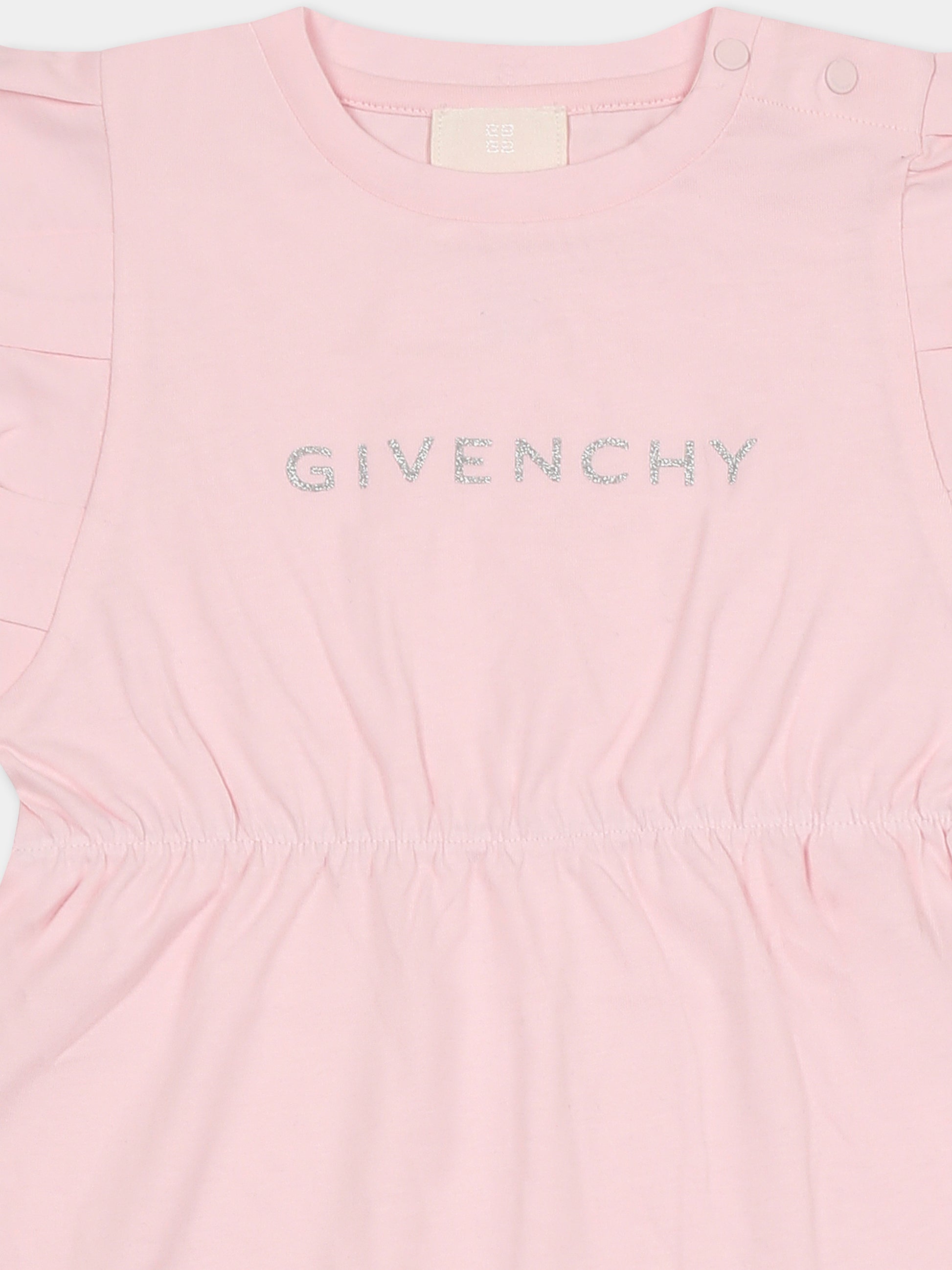 Vestito rosa per neonata con logo,Givenchy Kids,H30655 44Z